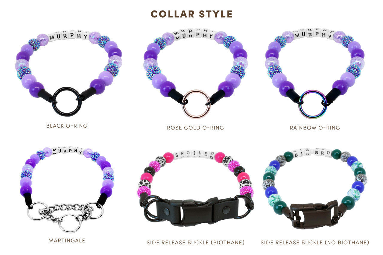 Sea of Love Large Bead Dog Collar