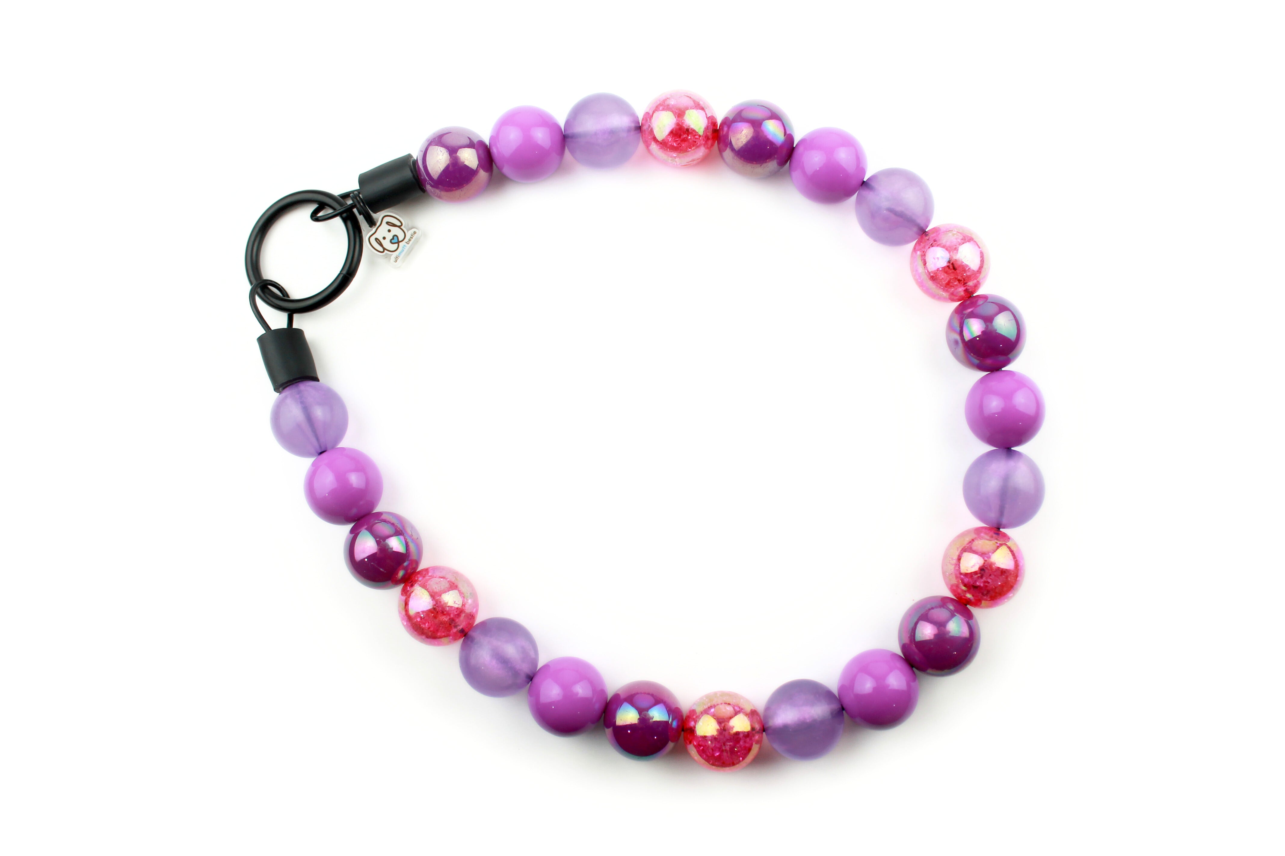 Amethyst Aura Bead Dog Collar