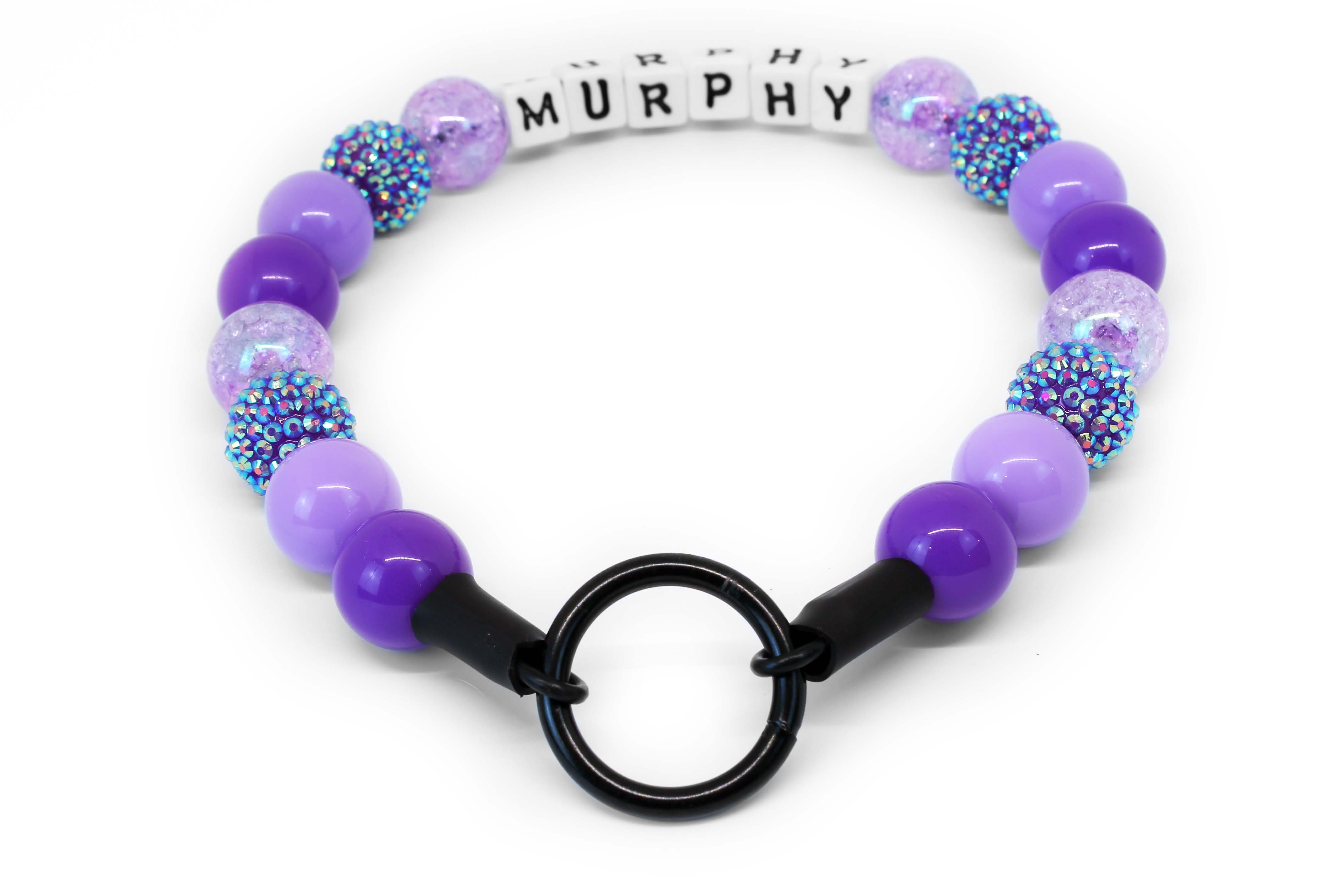 Purple Passion Large Bead Dog Collar
