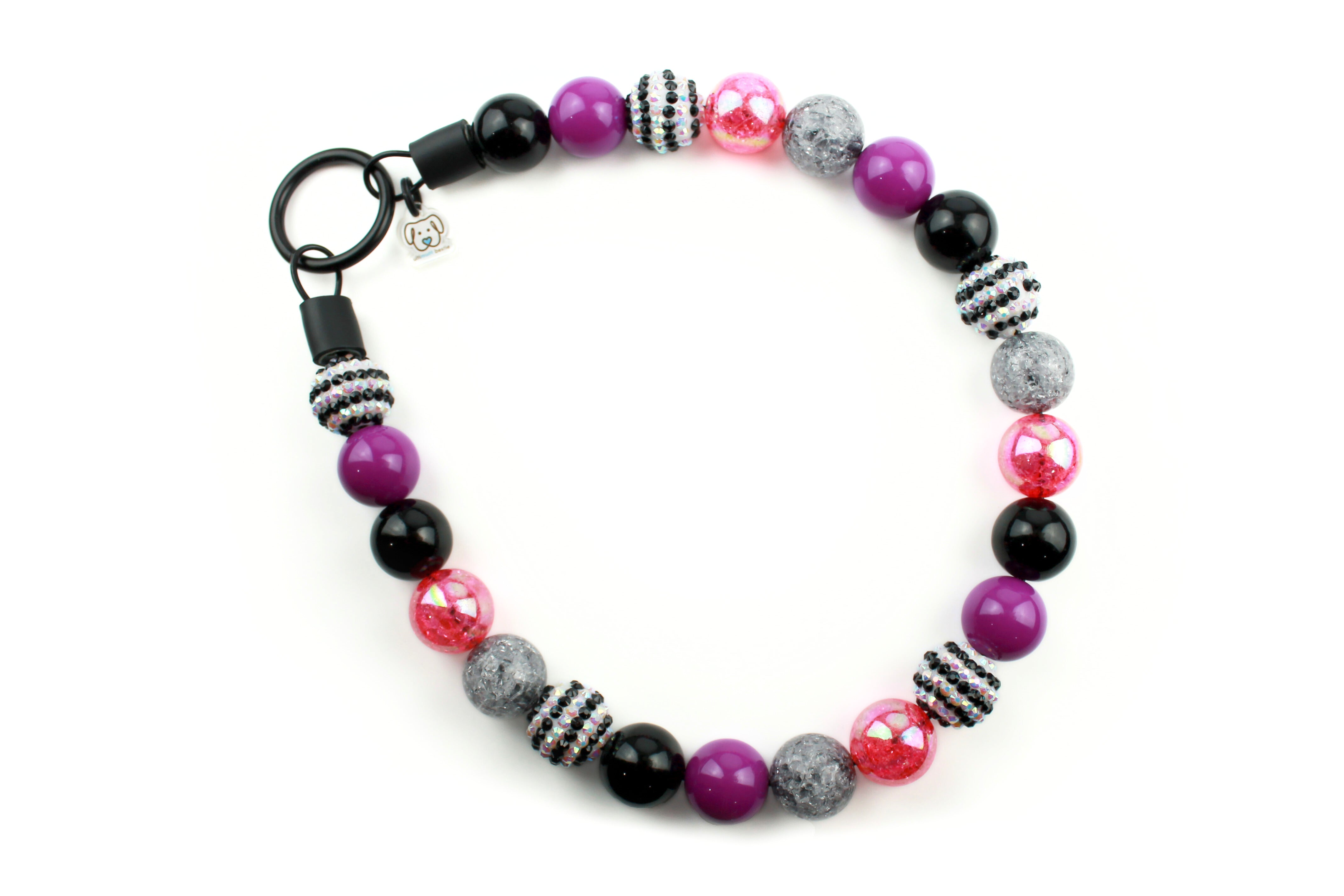 Dark & Dazzling Bead Dog Collar