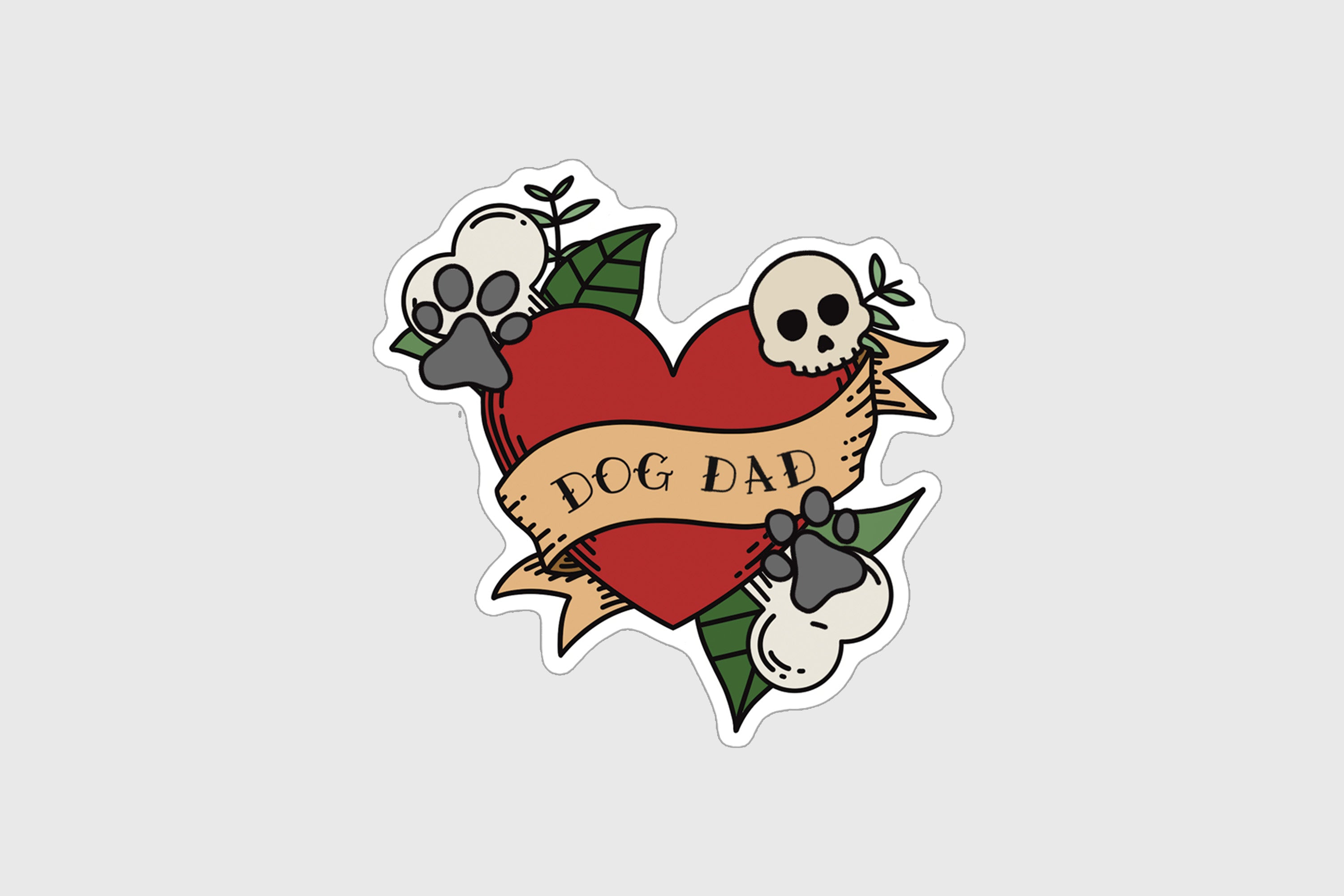 Retro Dog Dad Sticker