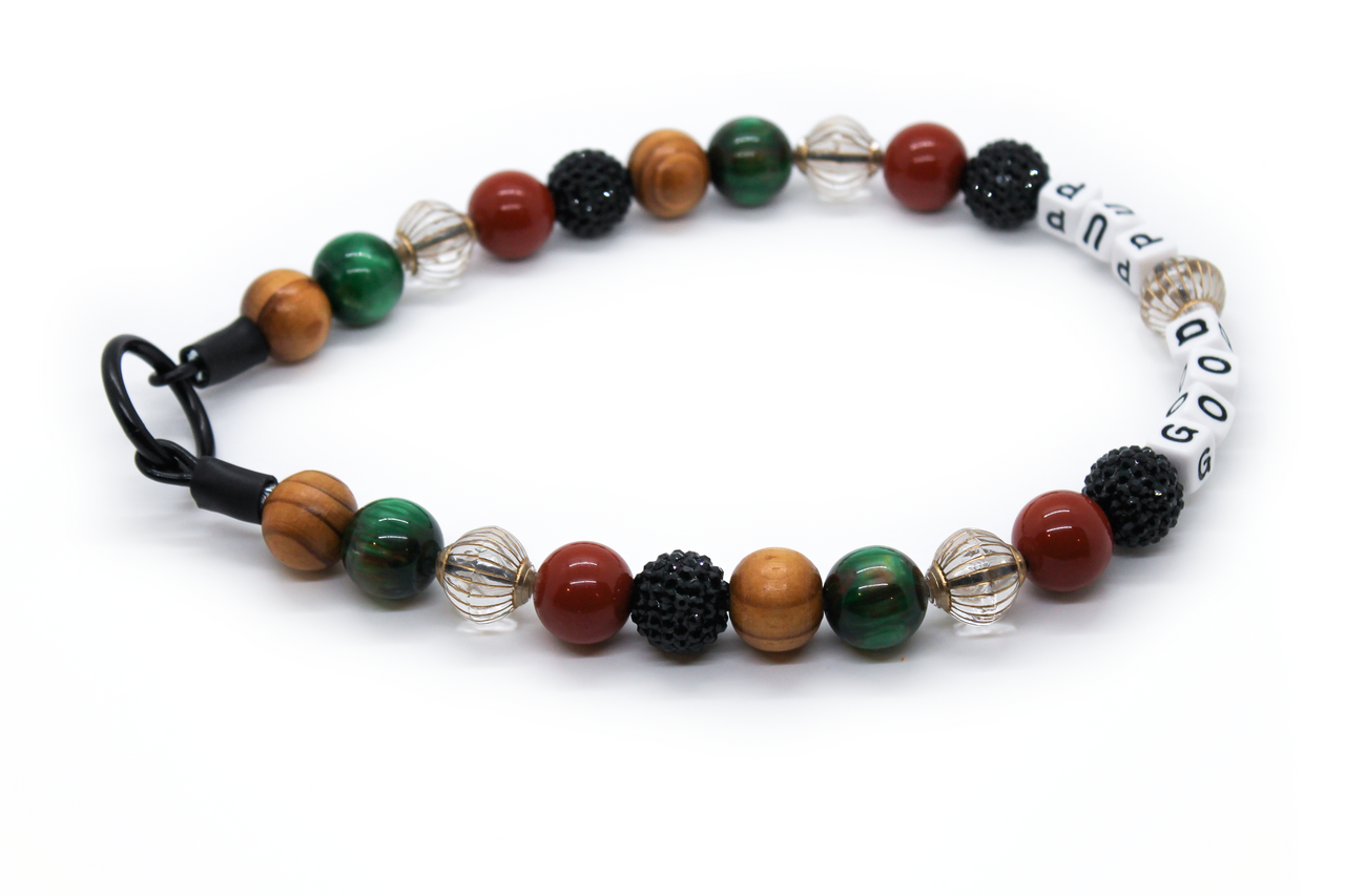 Vintage Dog Wood Large Bead Dog Collar
