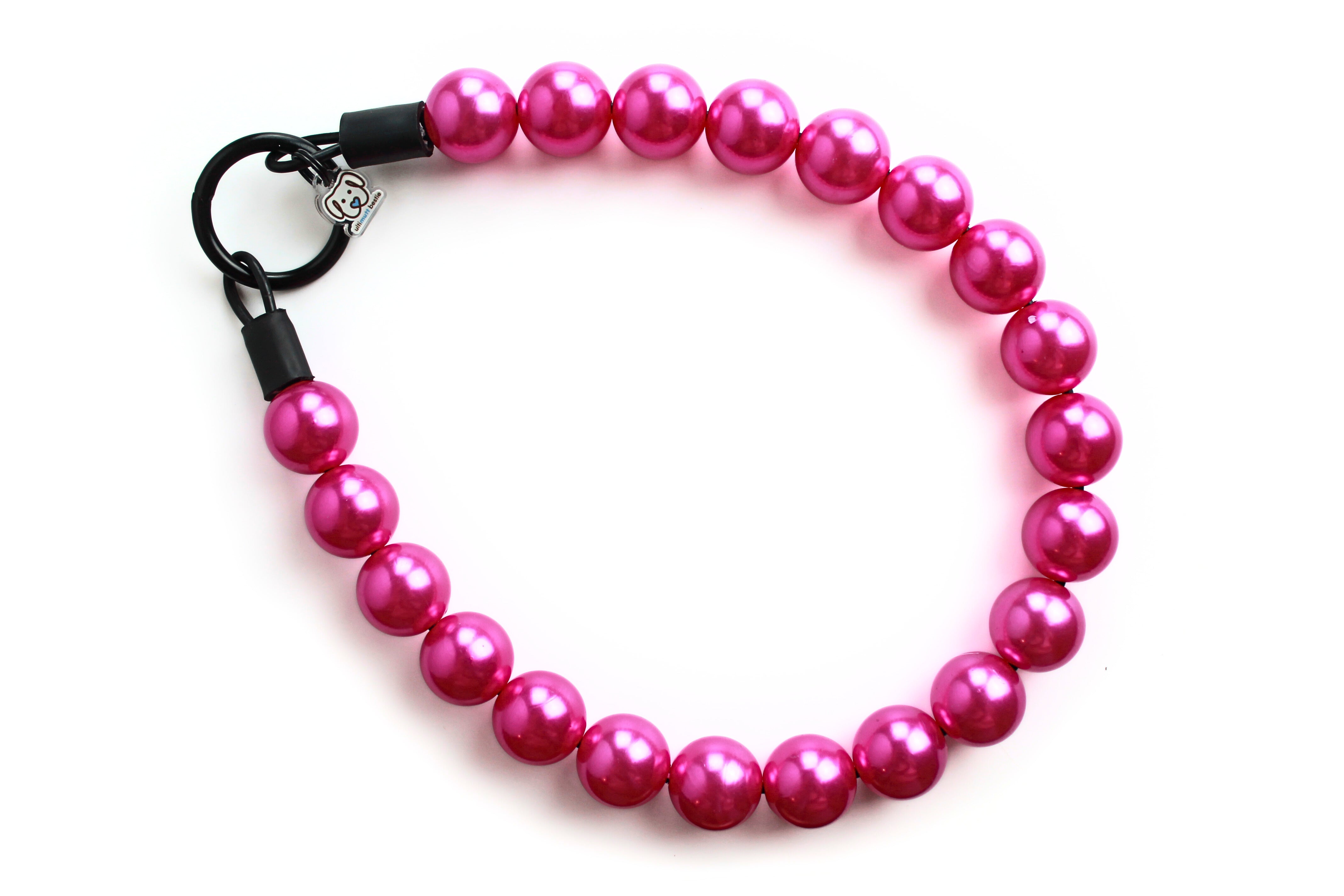 Electric Pink Pearl Bead Collar