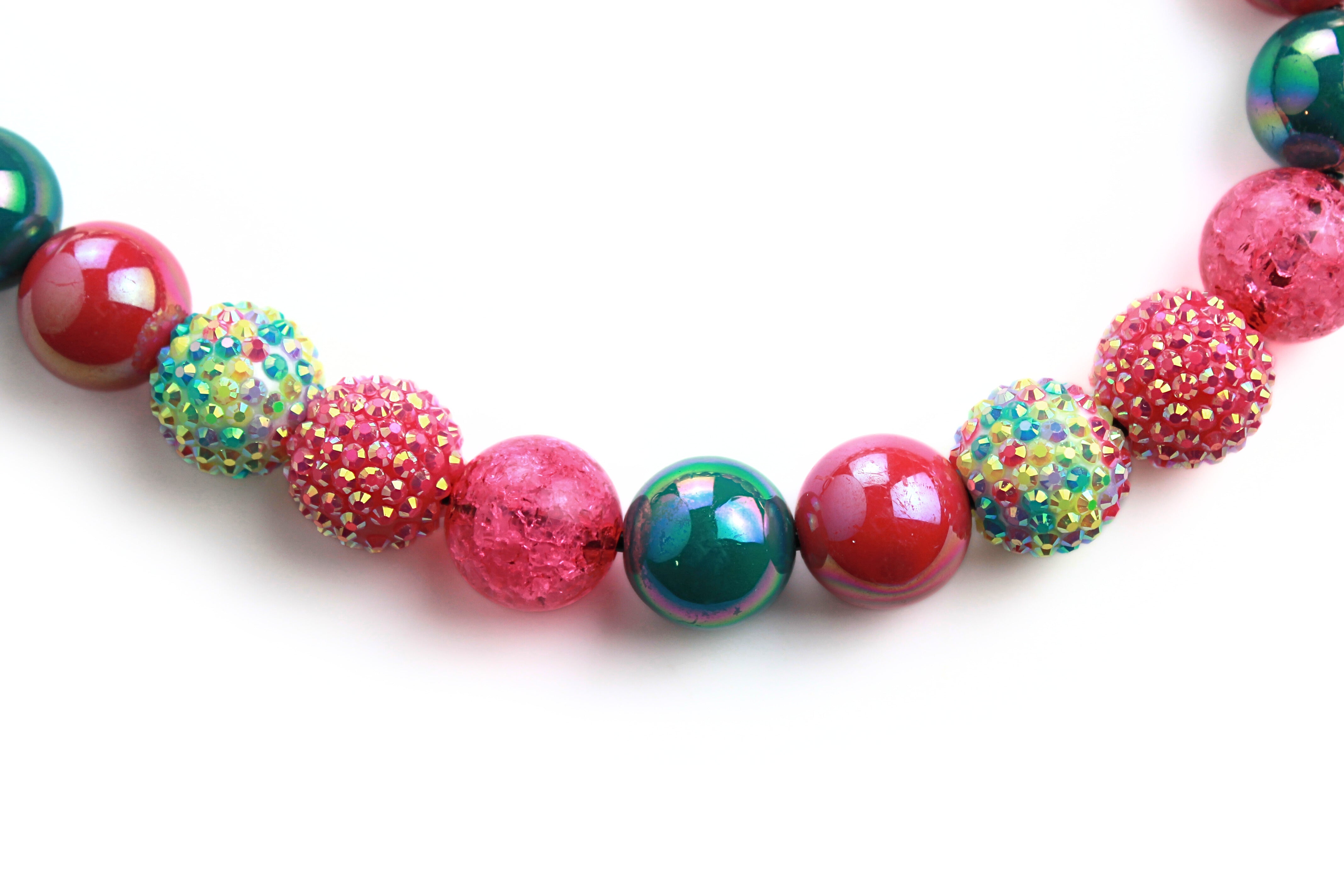 Funky Flamingo Bead Dog Collar