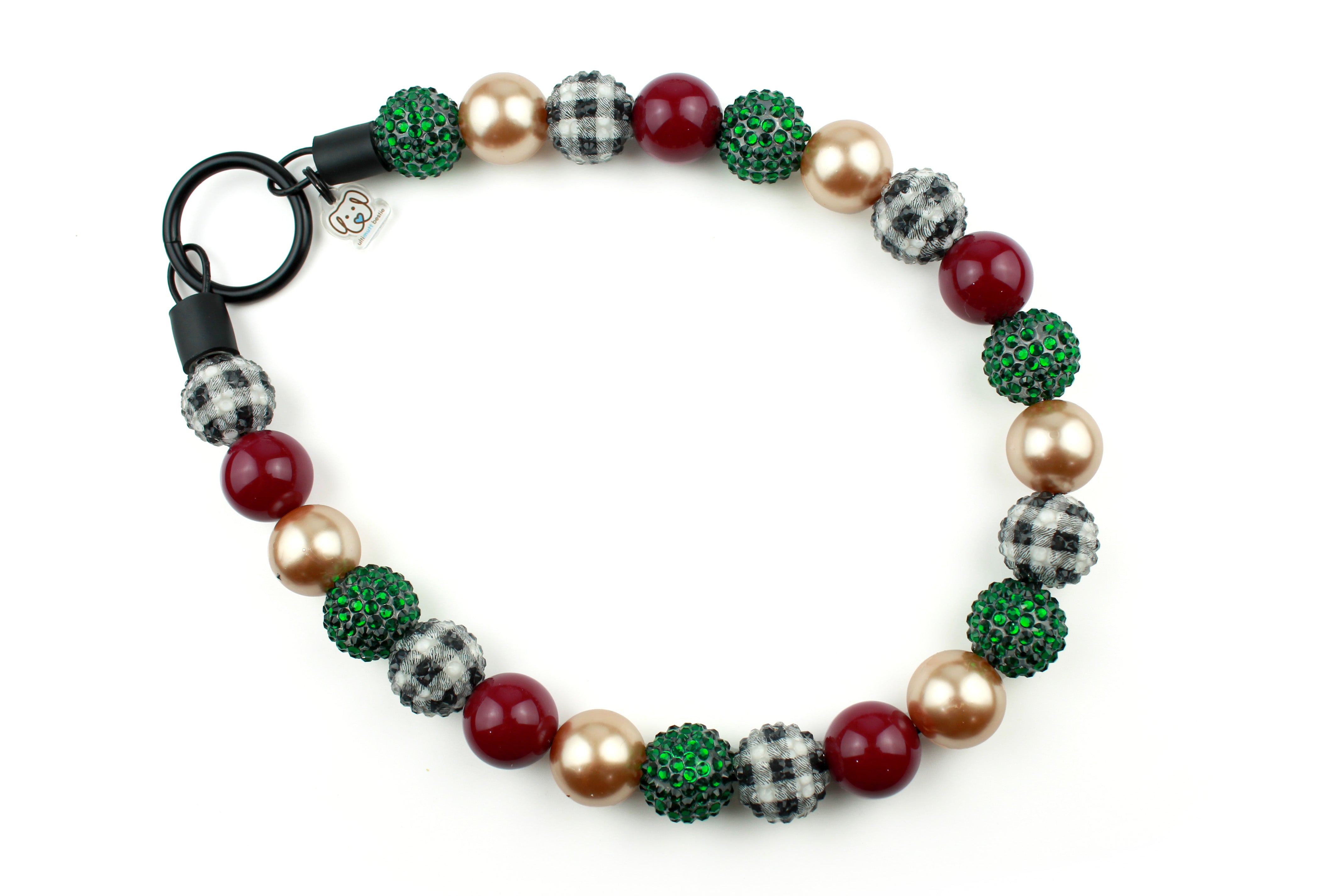 Gingham & Garland Bead Dog Collar