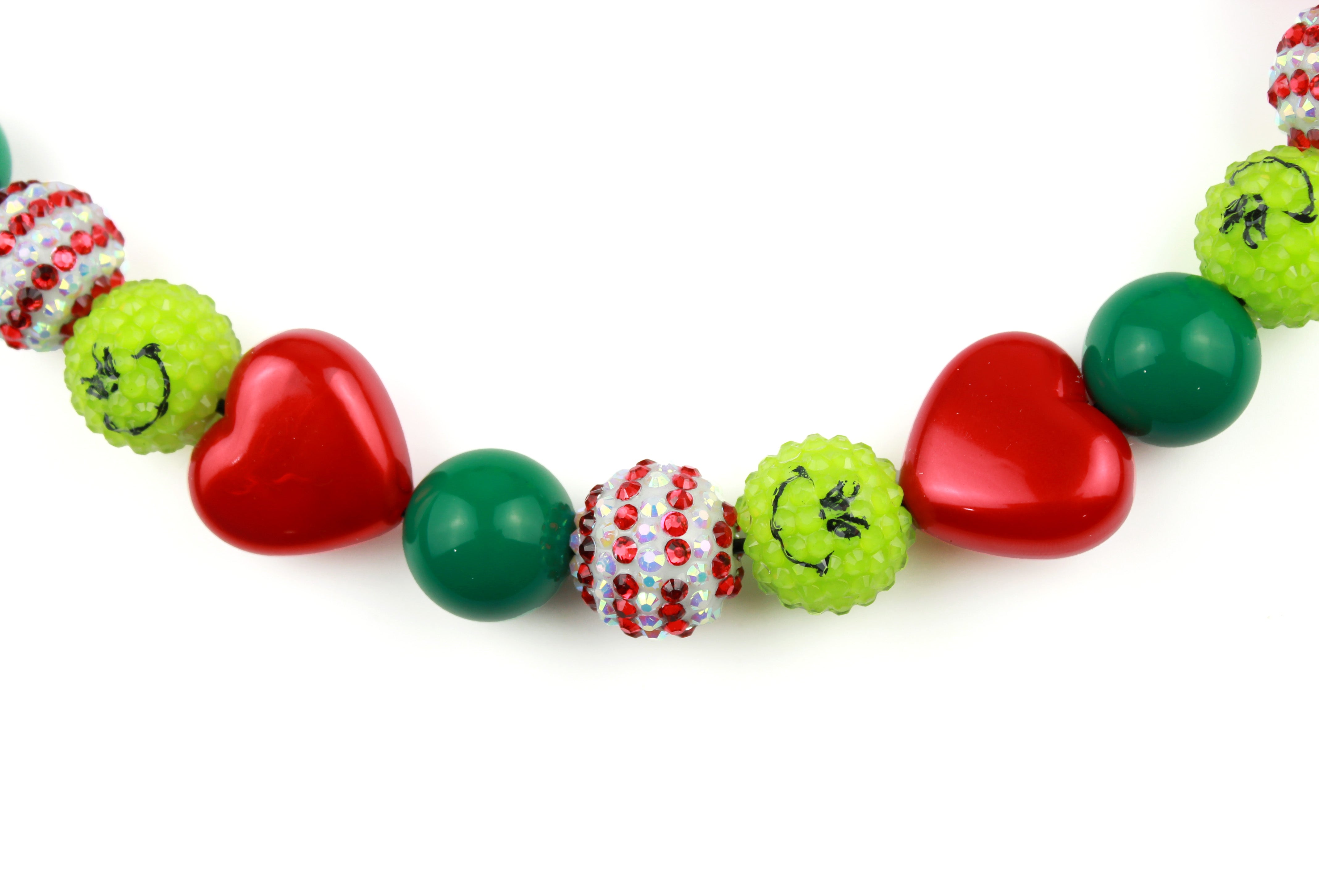 Grinchin’ Around Bead Dog Collar