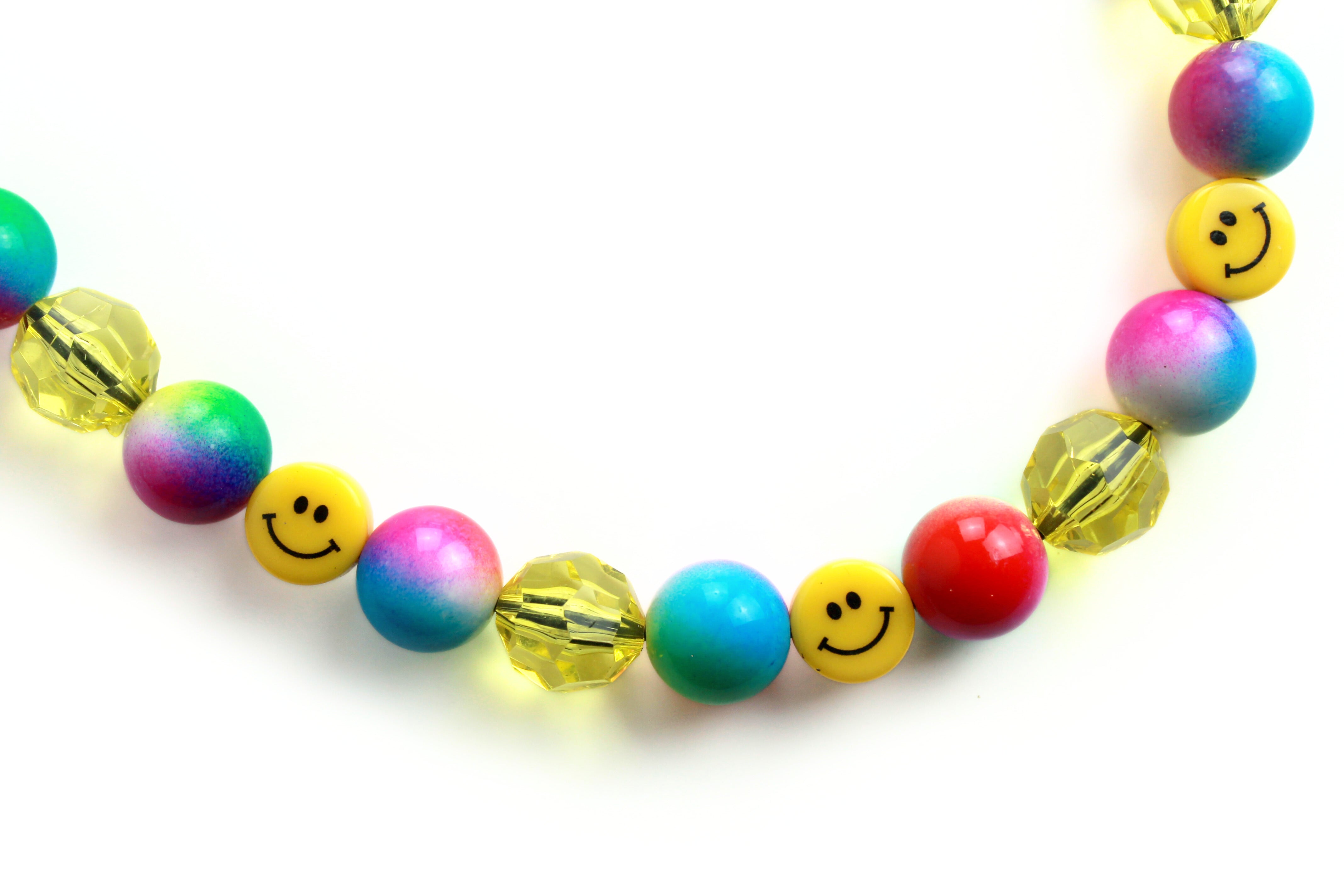 Groovy Smiley Face Bead Dog Collar