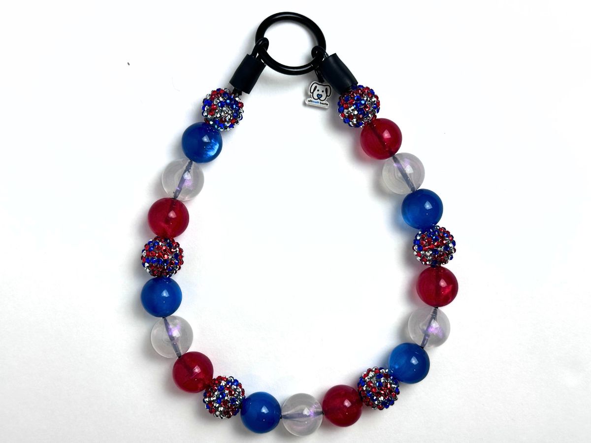 Let Freedom Bling Bead Dog Collar