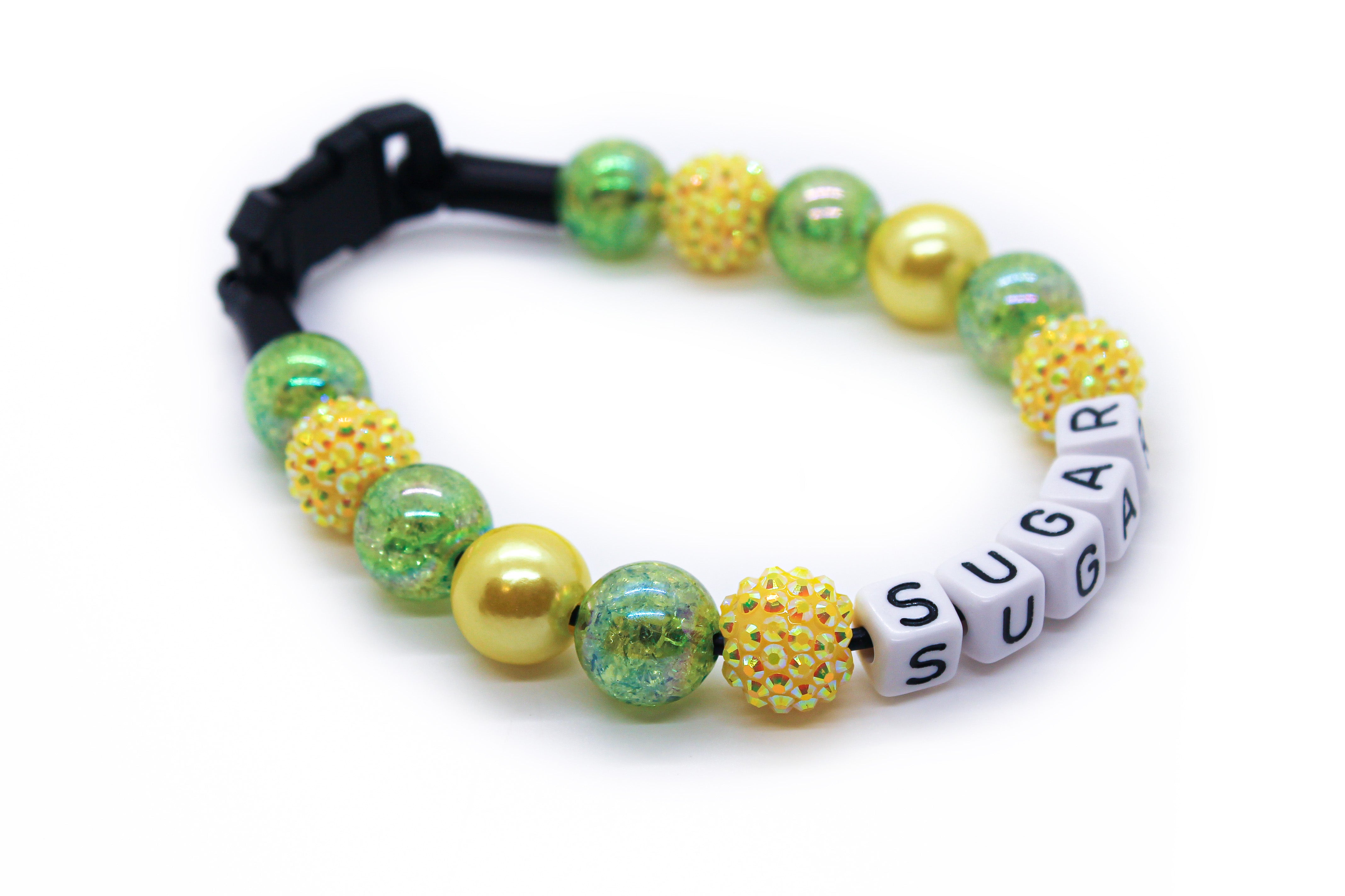 Lemon Lime MINI Bead Dog Collar