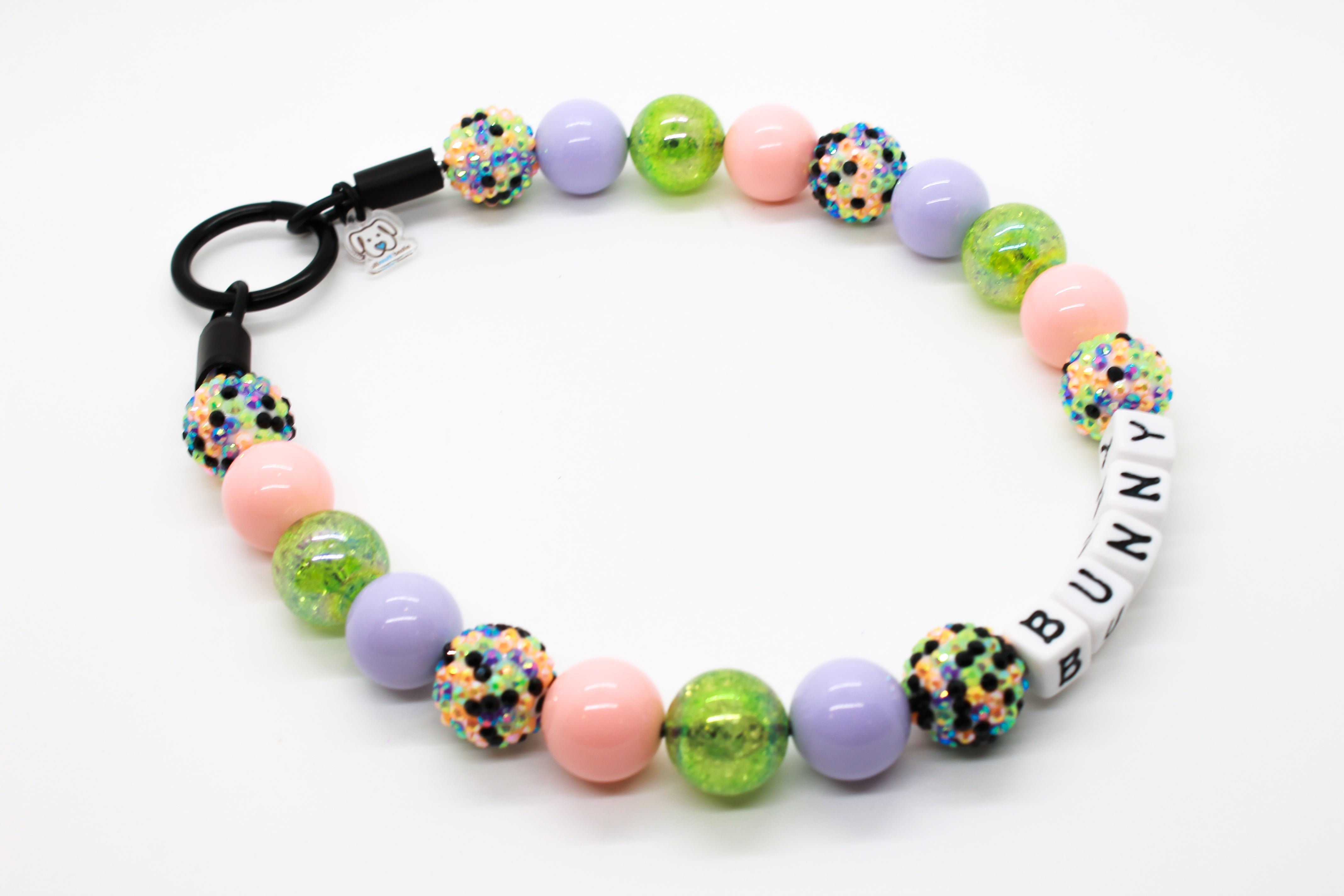 Peach Lilac Julep Large Bead Dog Collar