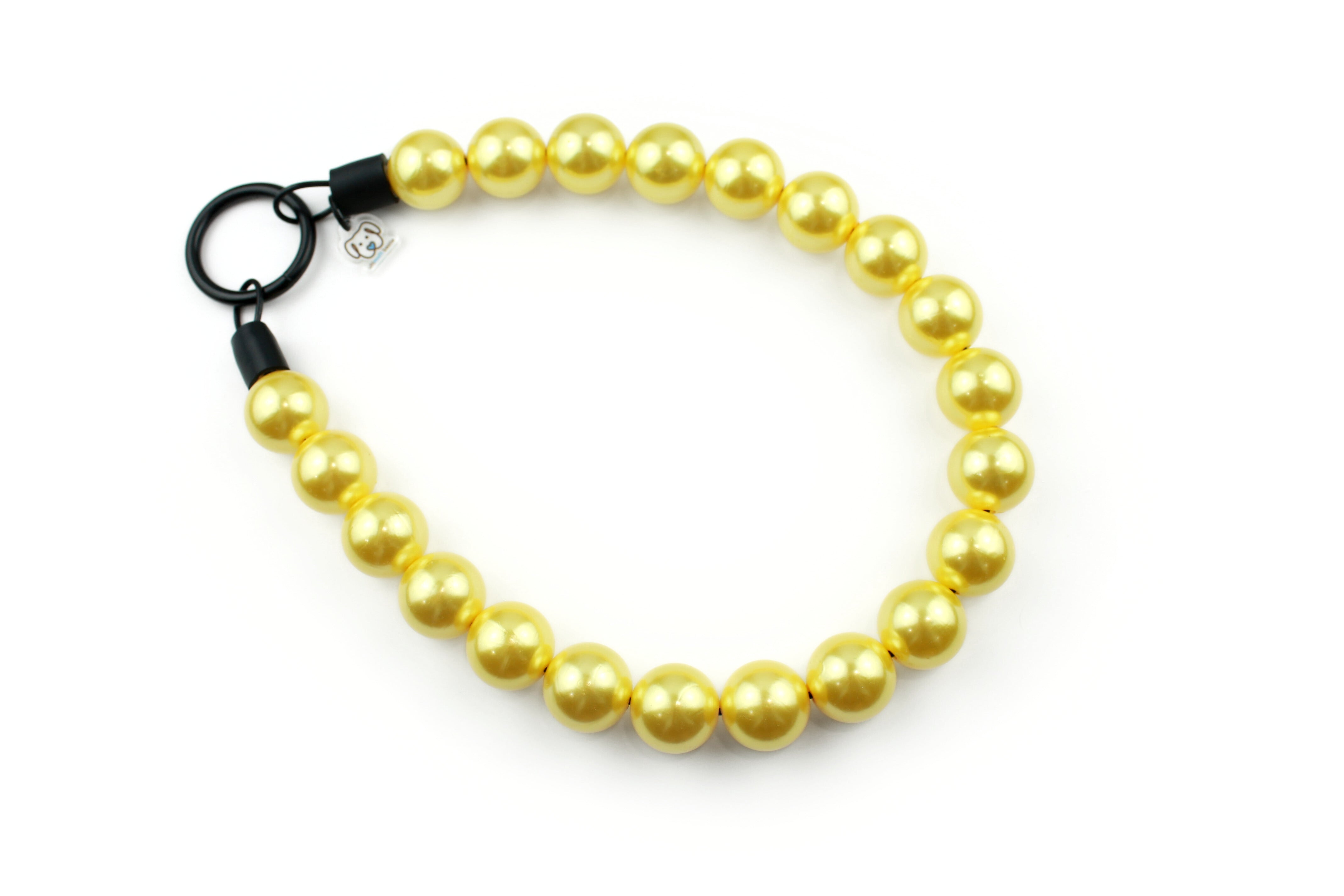 Mellow Yellow Pearls Beaded Dog Collar