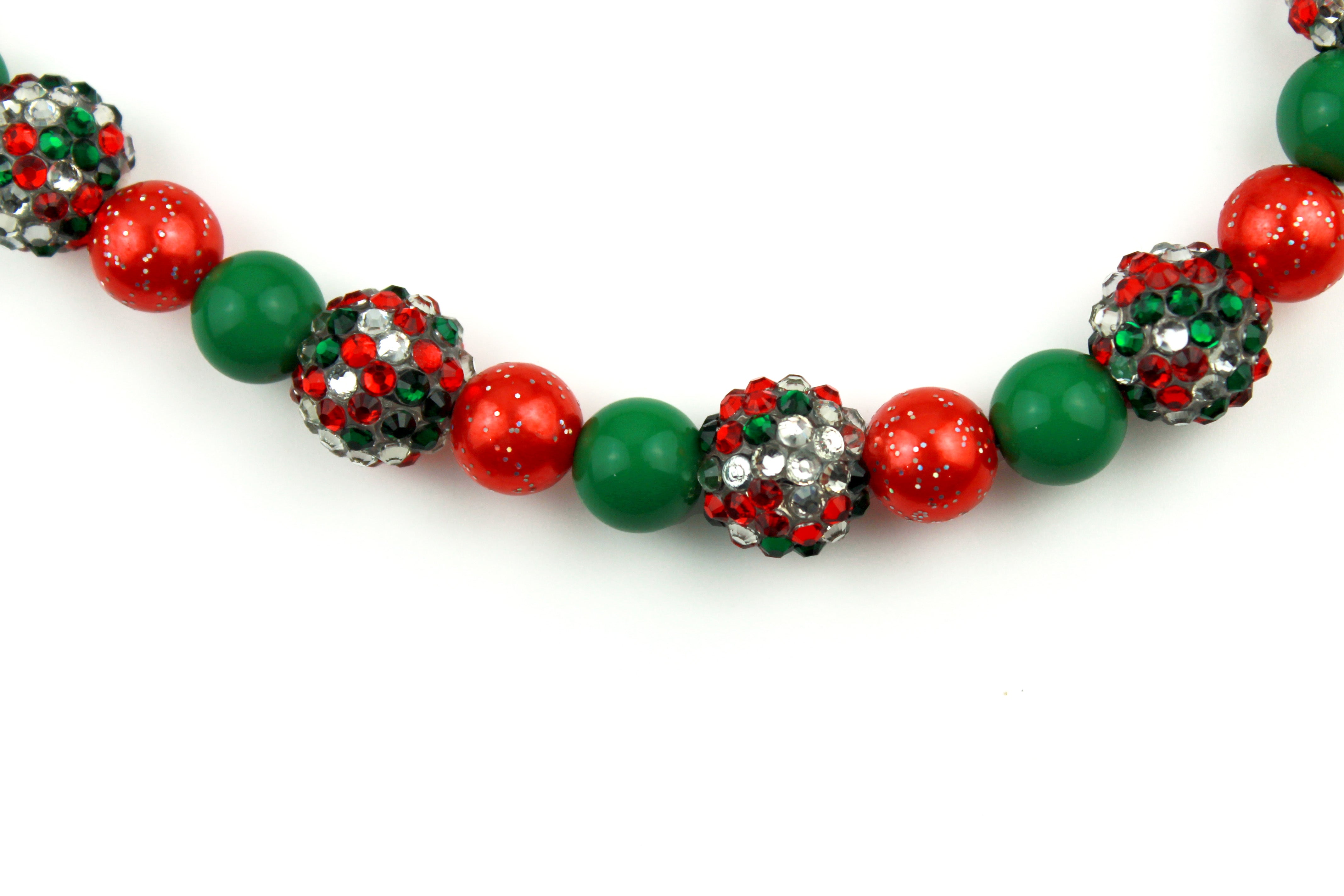 Mini Deck the Halls Dog Bead Collar