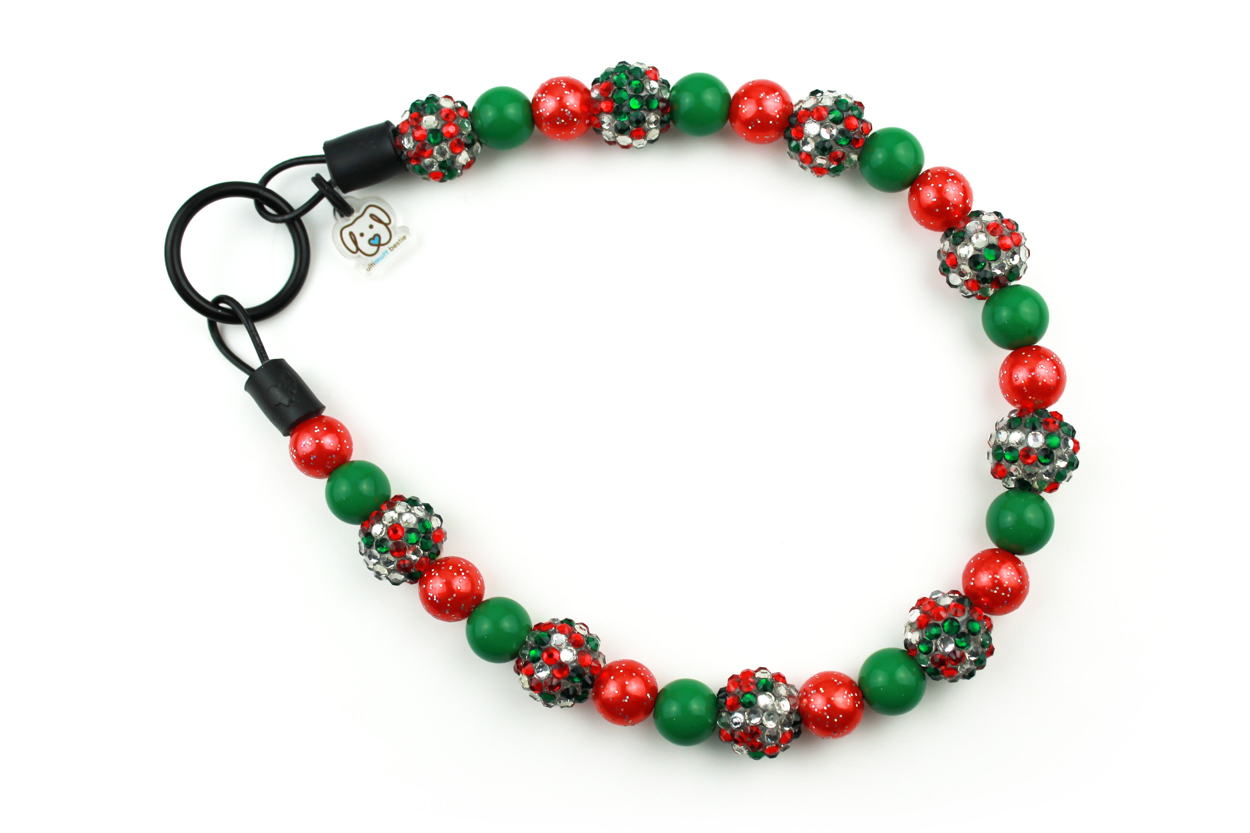 Mini Deck the Halls Dog Bead Collar