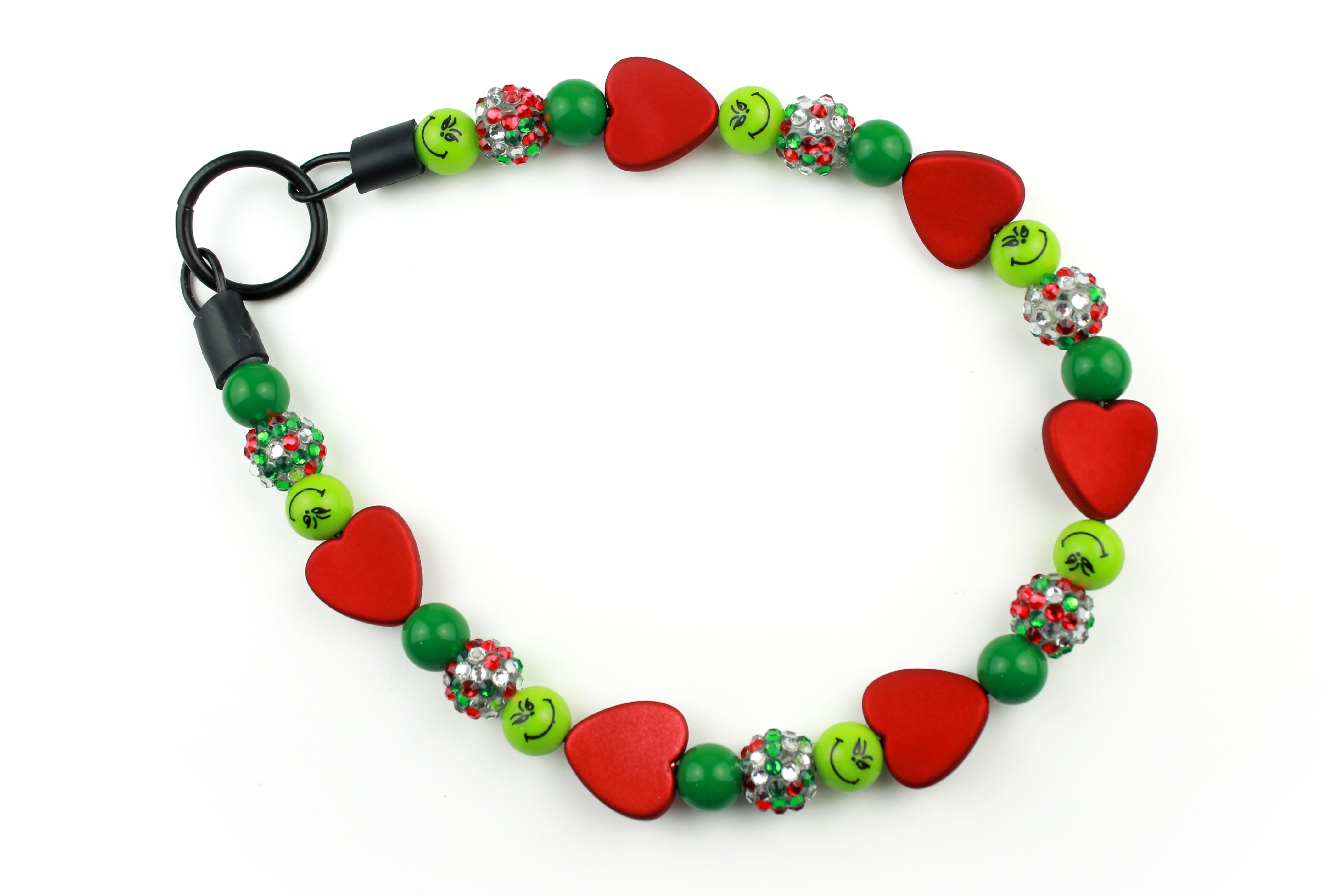 Mini Grinchin' Around Dog Bead Collar
