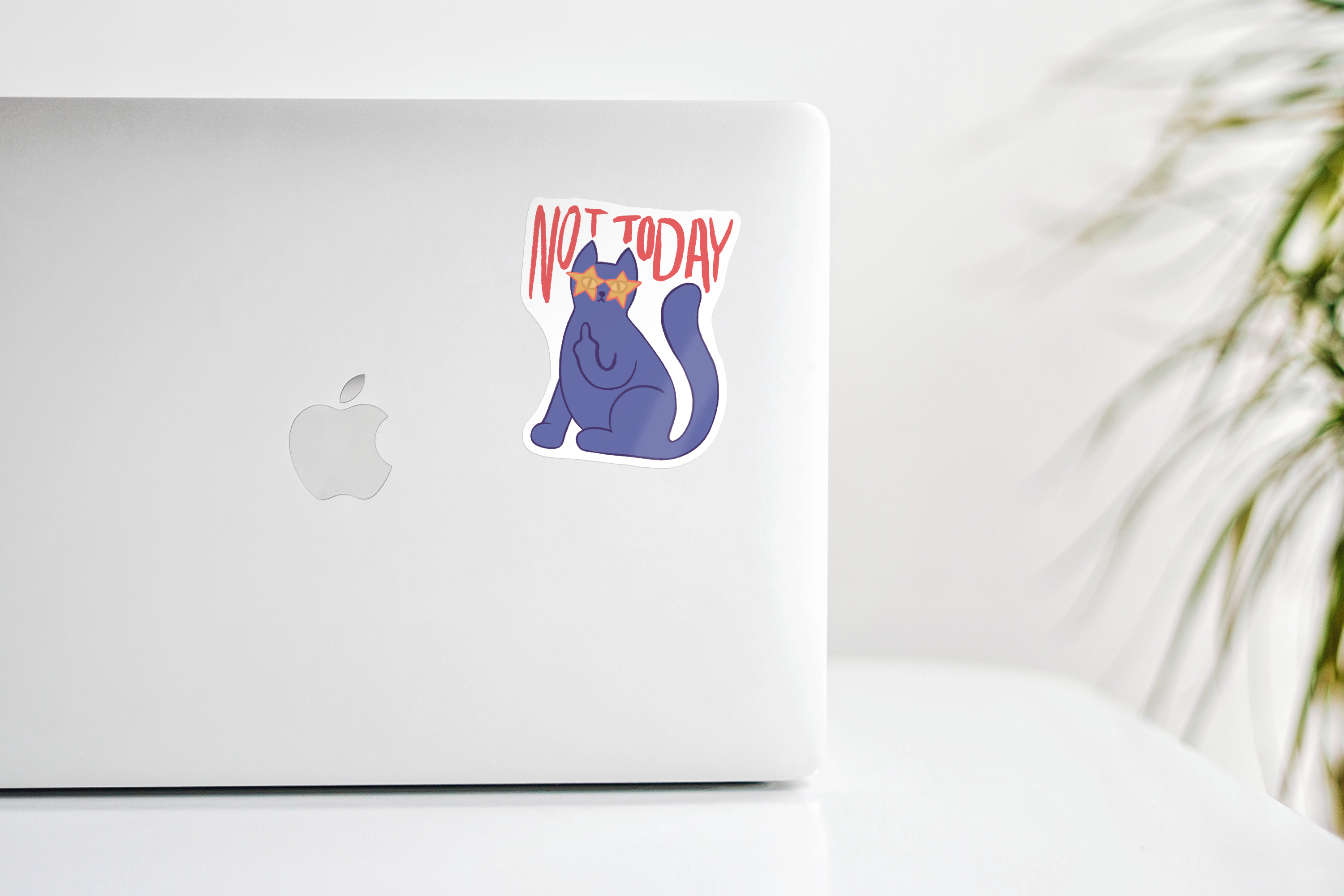 Not Today Cat Sticker