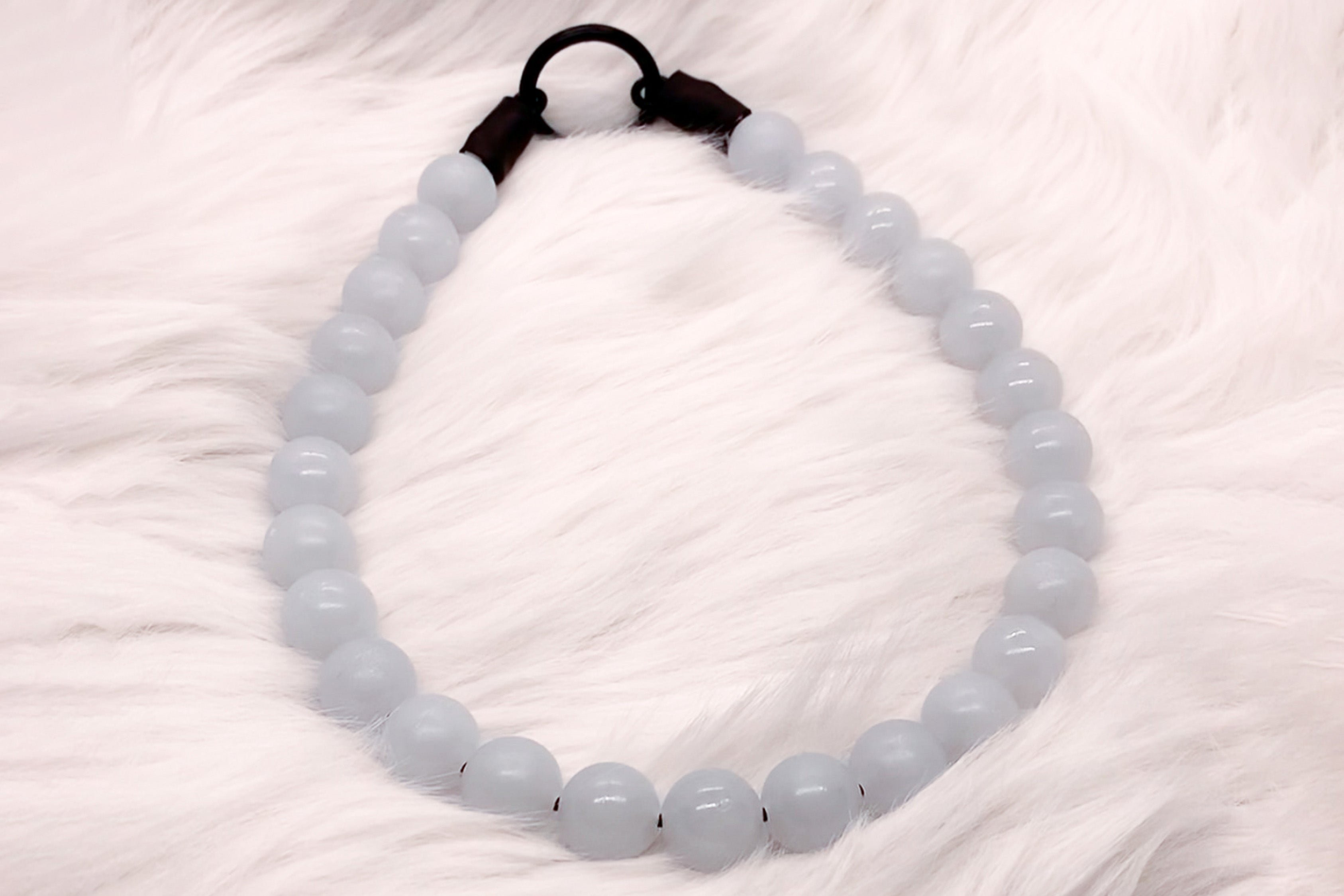 OMGlow in the Dark Large Bead Dog Collar (BLUE ONLY)