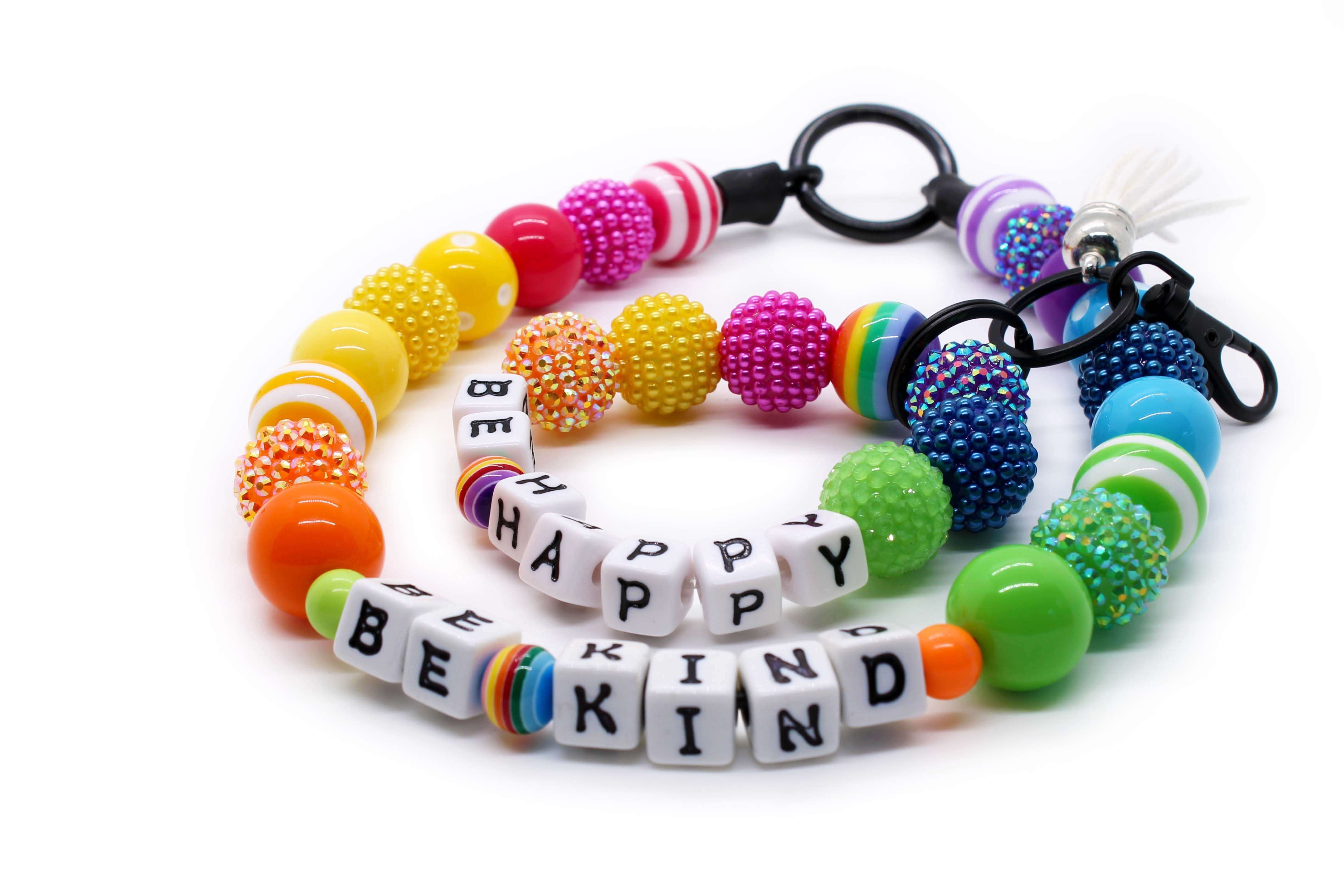 Ombre Rainbow Large Bead Dog Collar