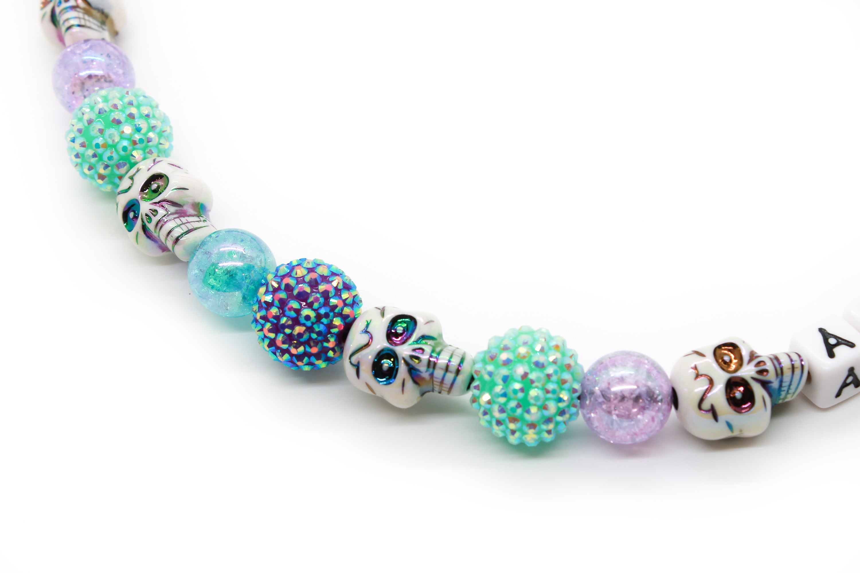 Close up of beaded dog collar
