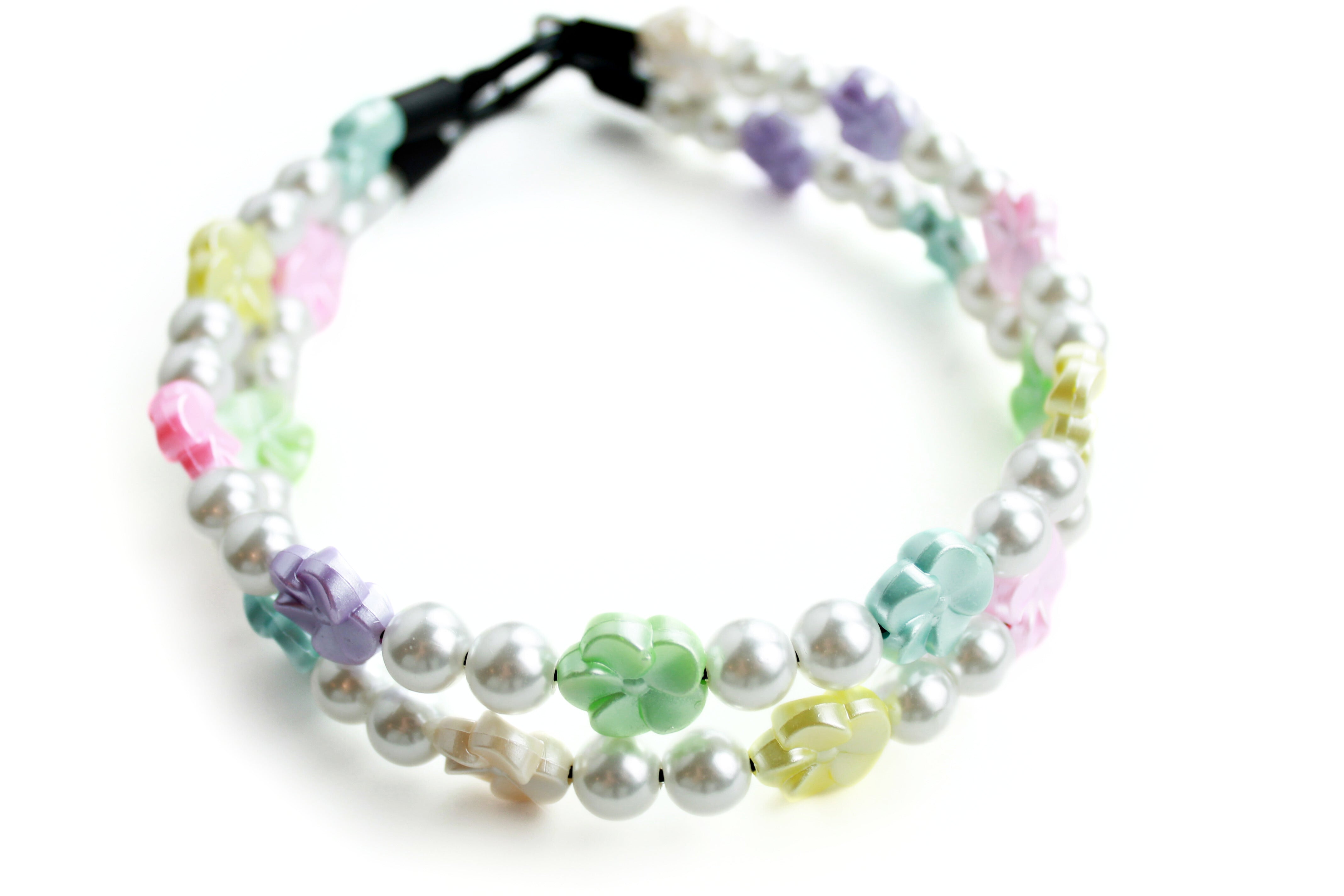 Petals and Pearls Double XS Pearl Bead Collar