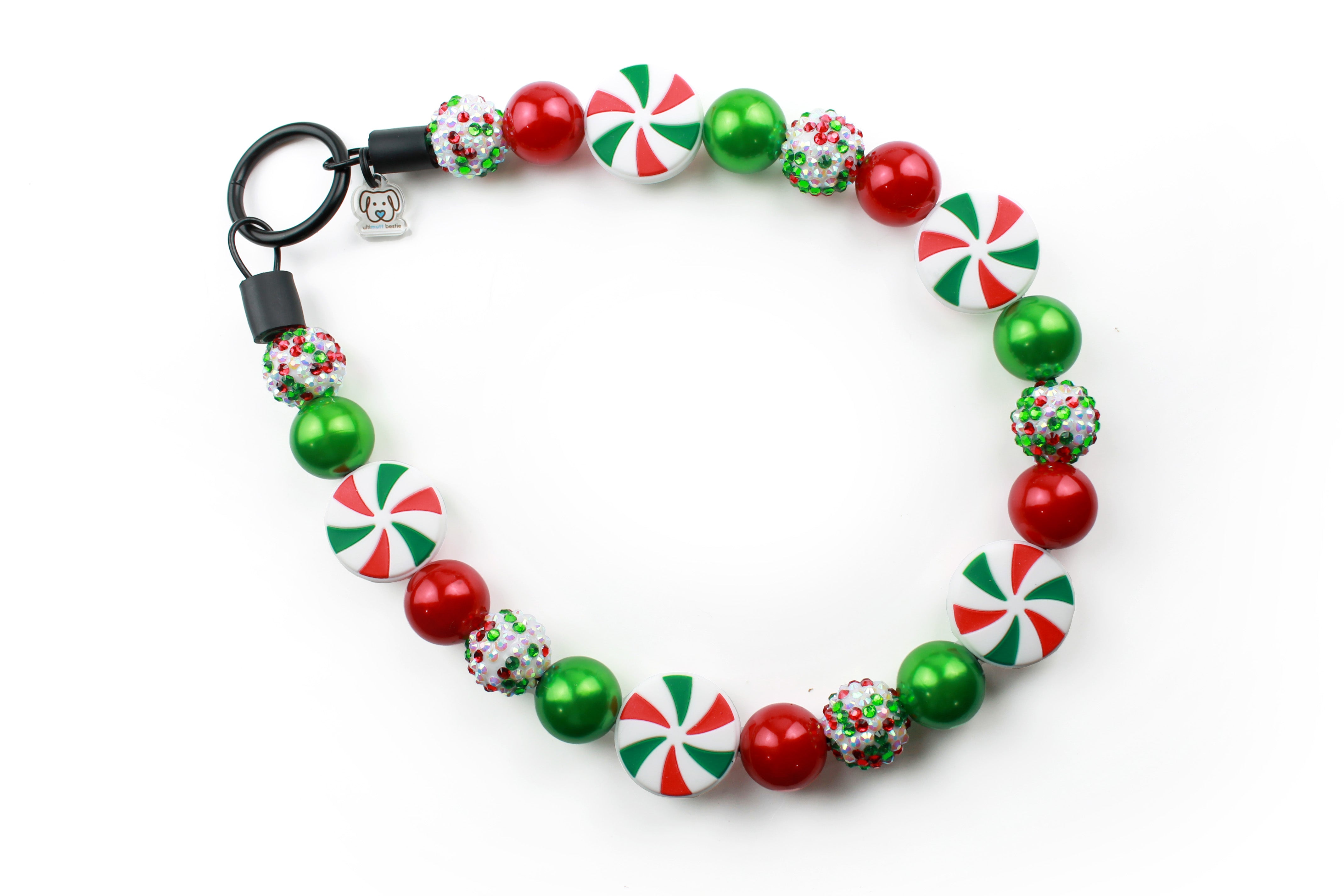 Peppermint Bark Bead Dog Collar