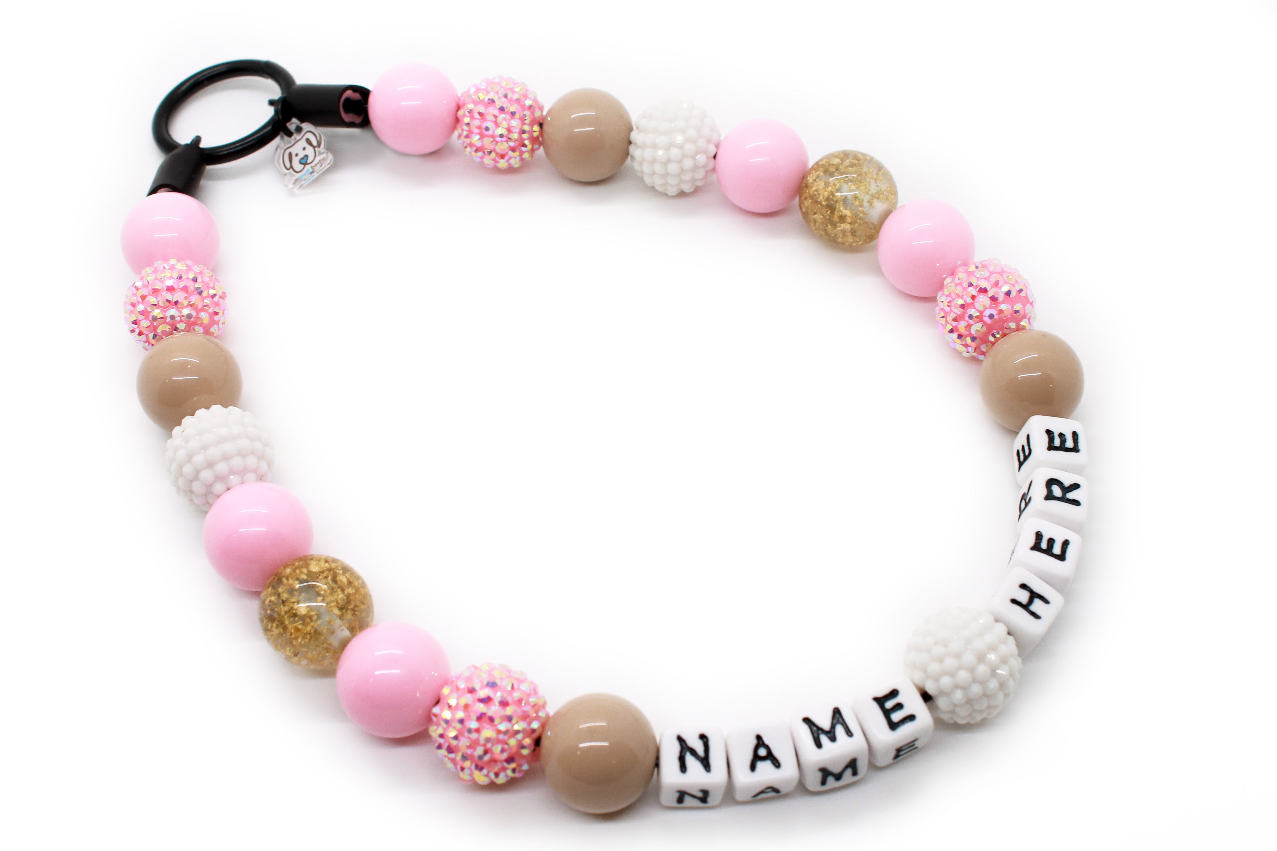 Pink Sand Bead Dog Collar
