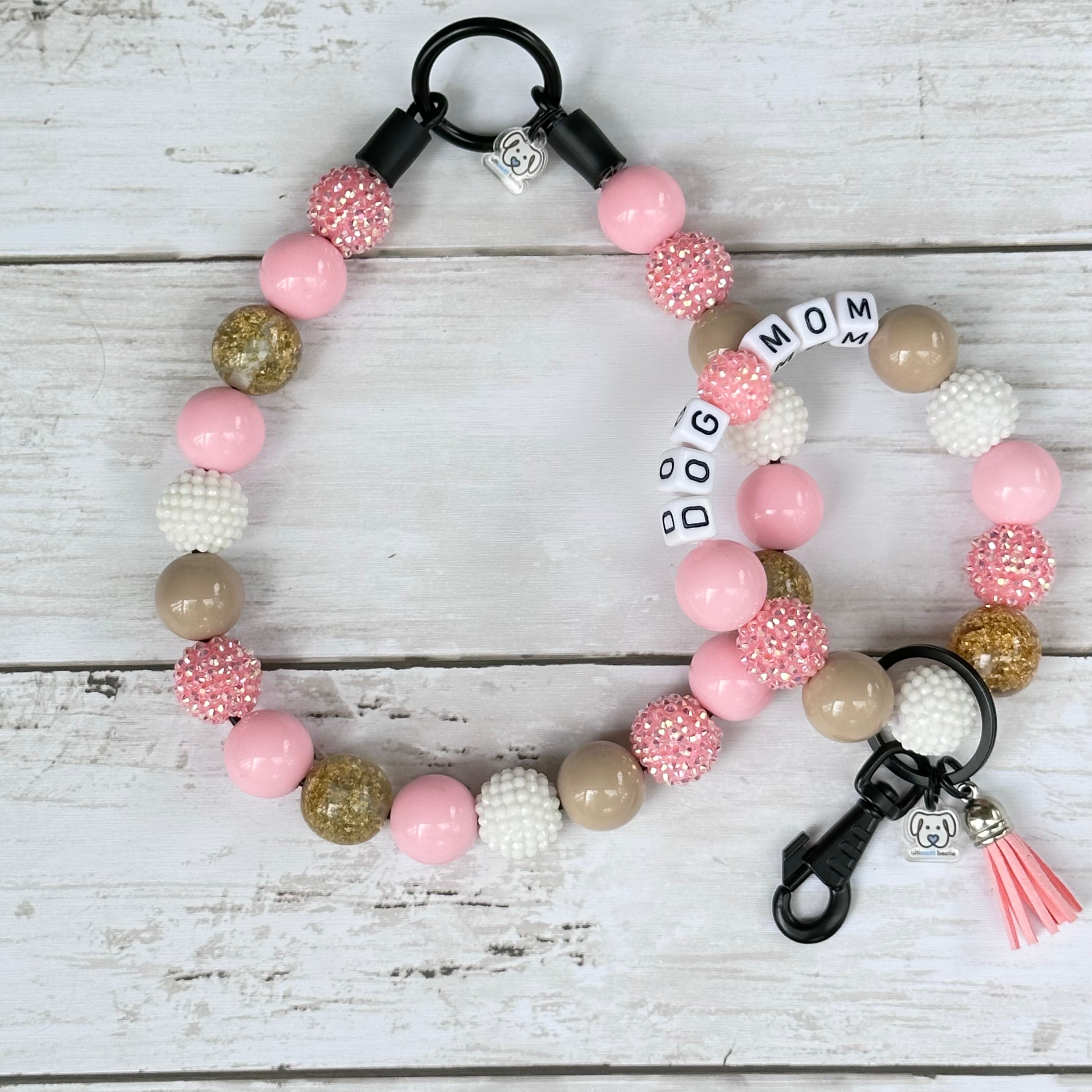 Pink Sand Bead Dog Collar