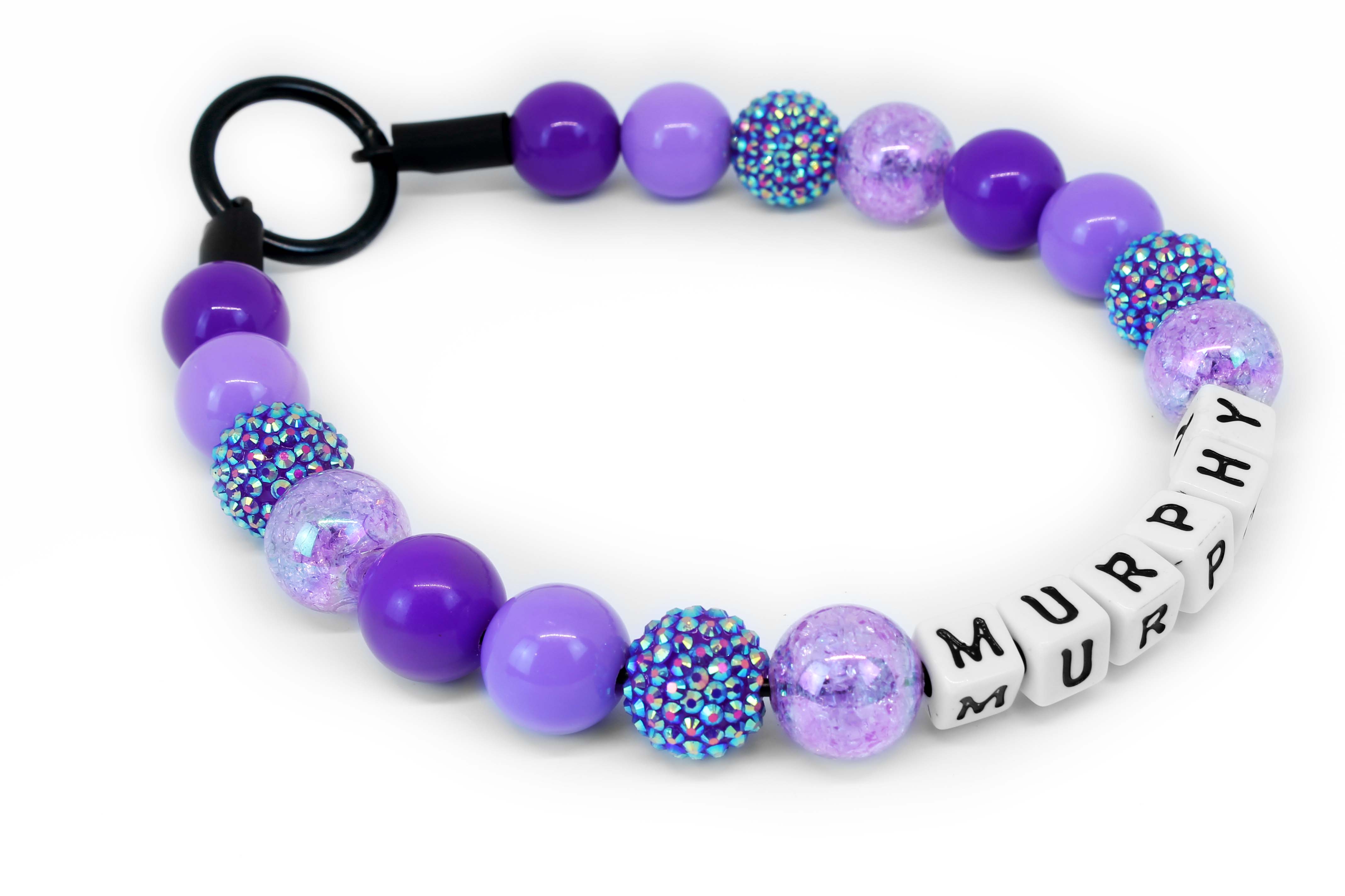 Purple Passion Large Bead Dog Collar