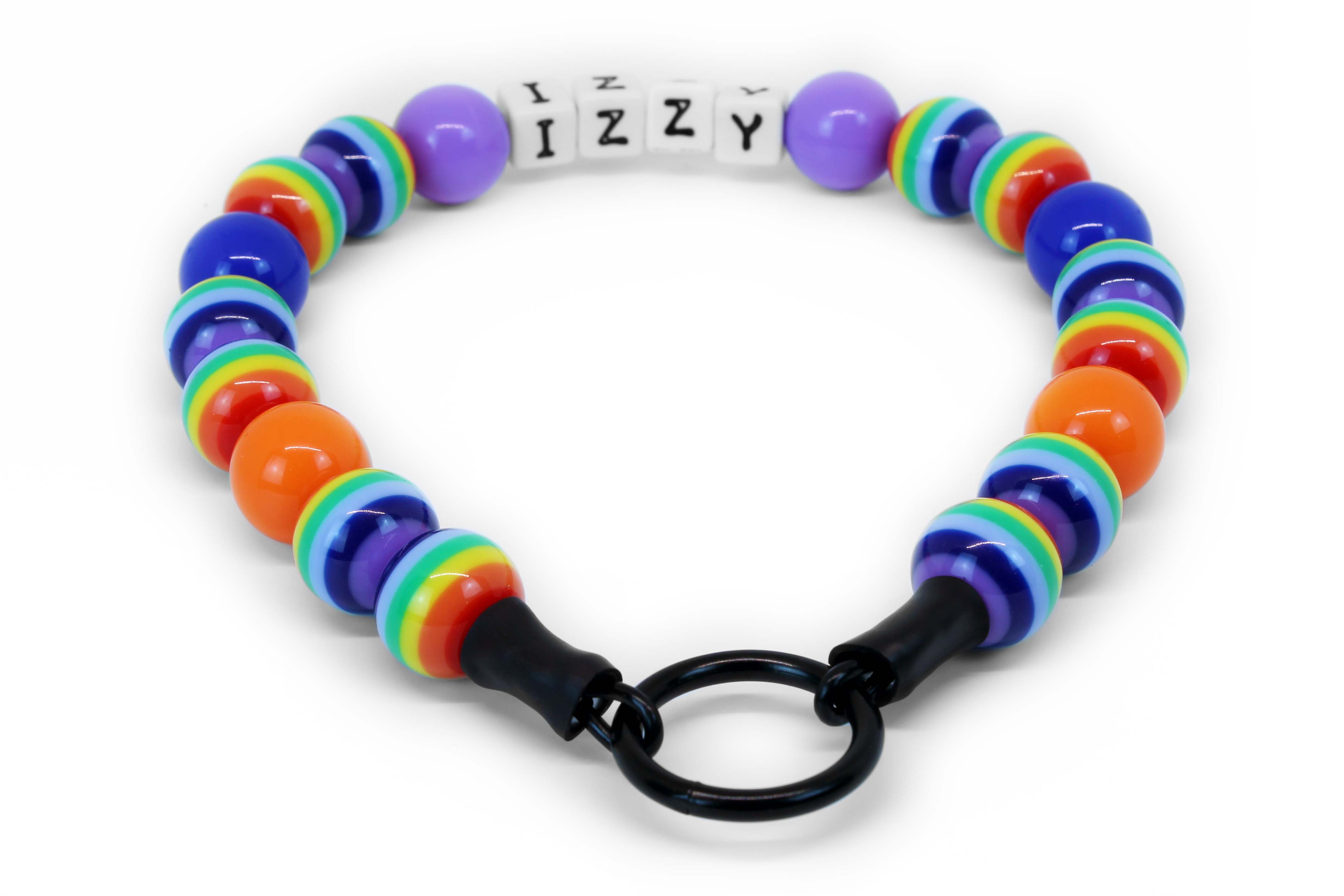 Boho Rainbow Bead Dog Collar