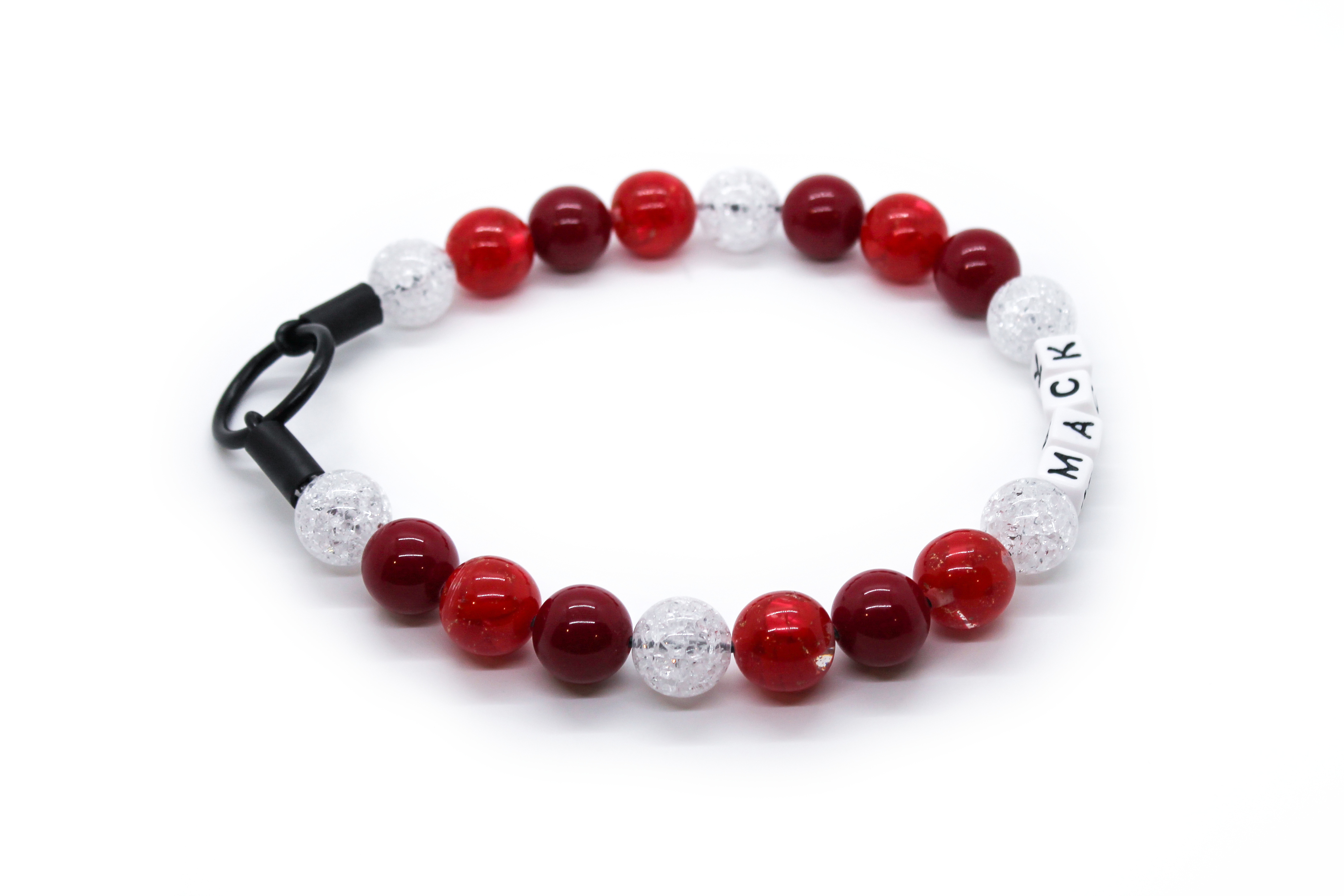 Red Candy Apple Large Bead Dog Collar