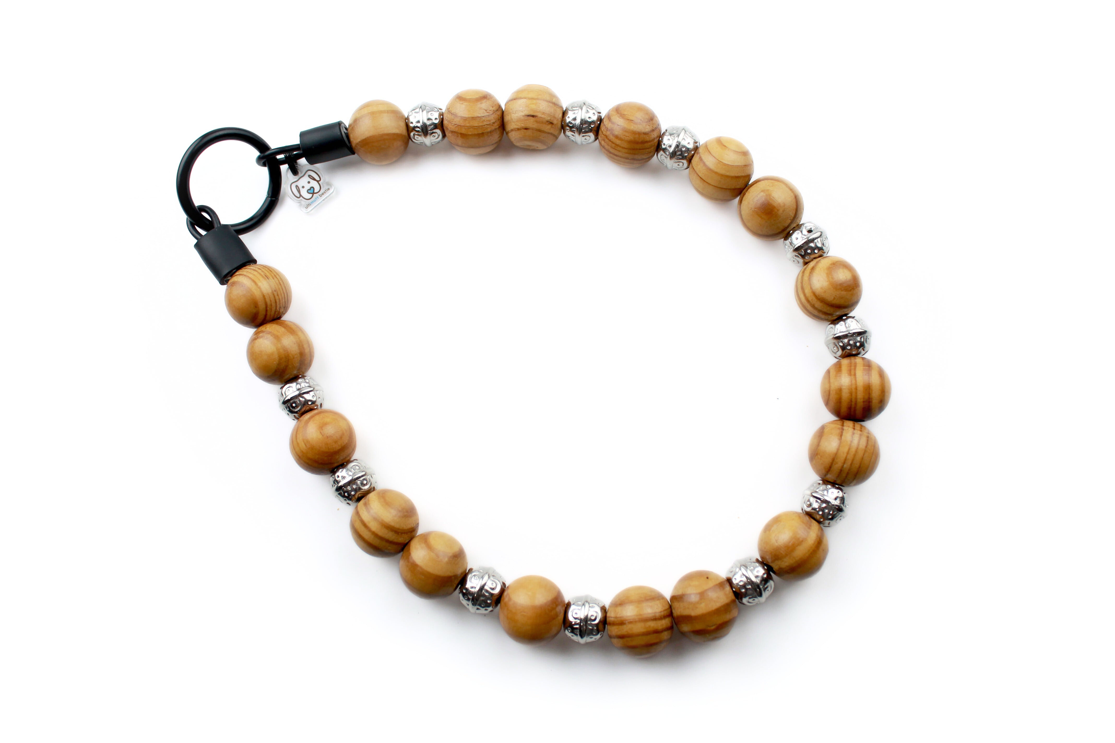 Silver Driftwood Bead Dog Collar