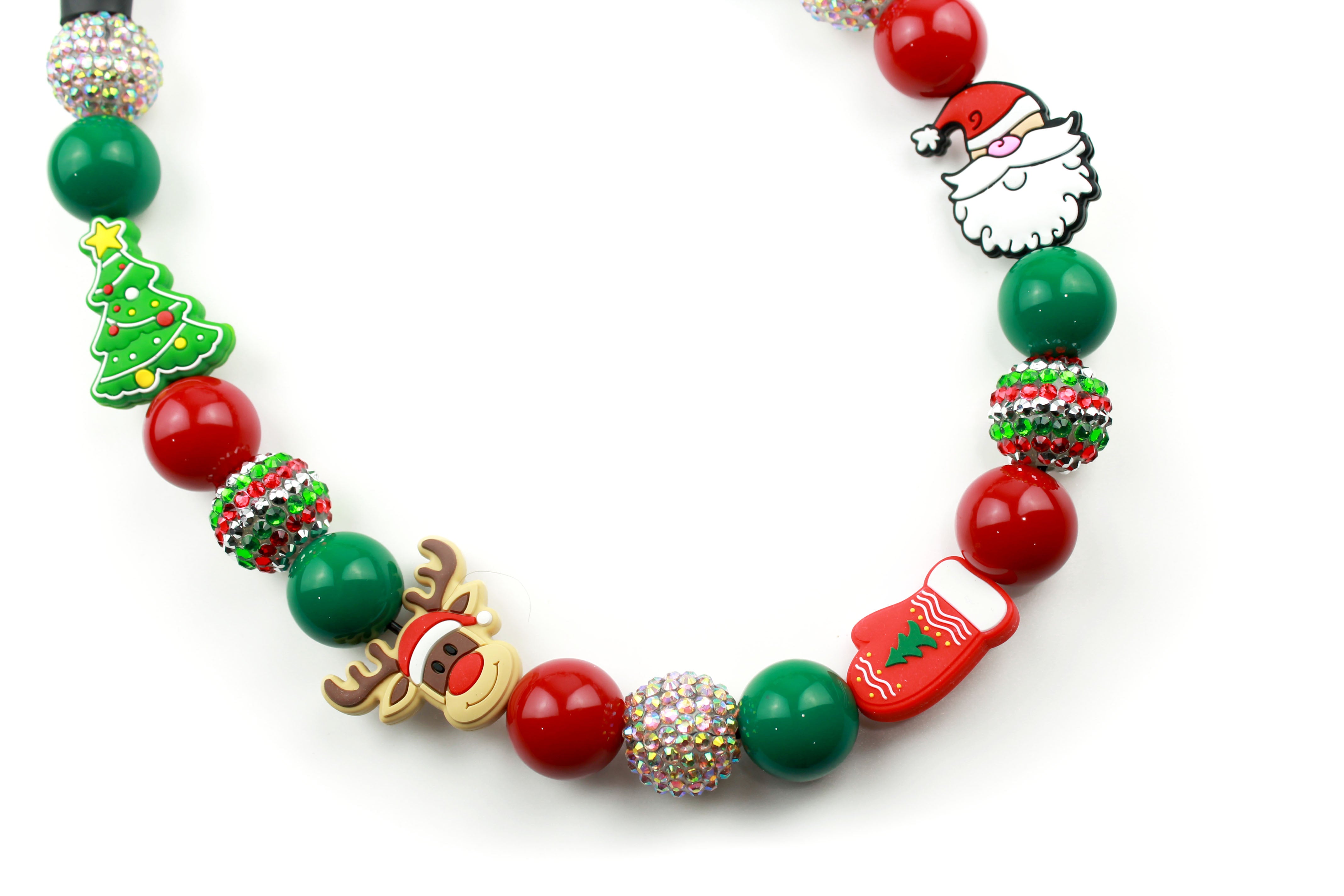Santa's Coming to Town Bead Dog Collar