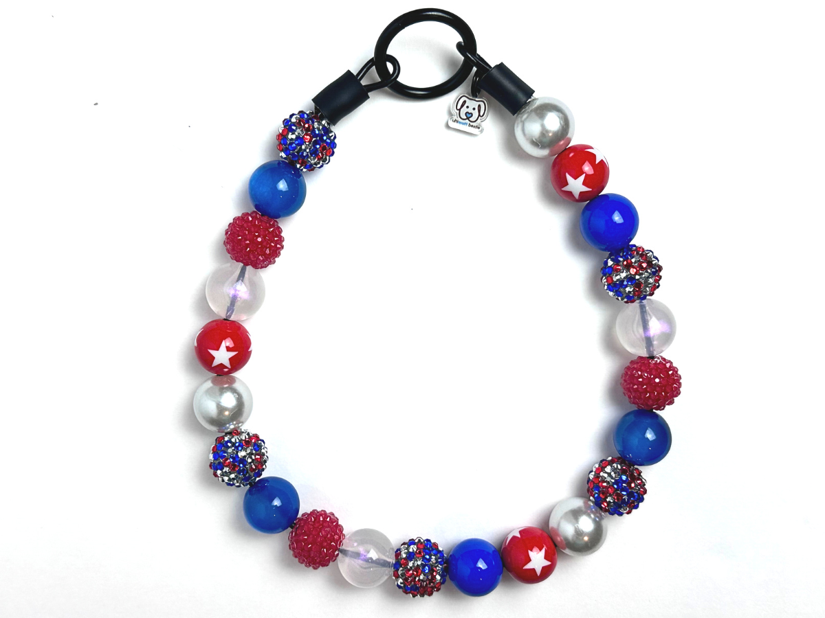 Star Spangled GLitz Bead Dog Collar