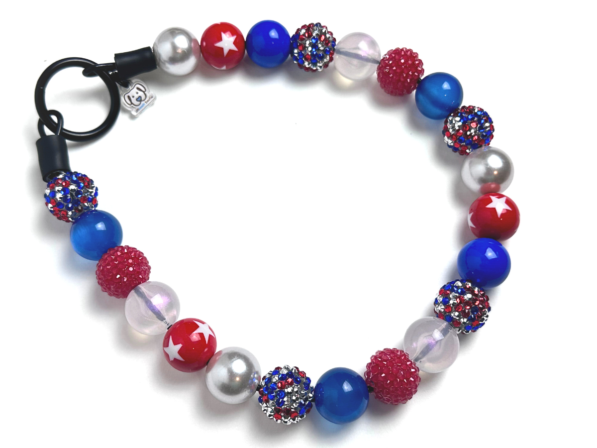 Star Spangled GLitz Bead Dog Collar