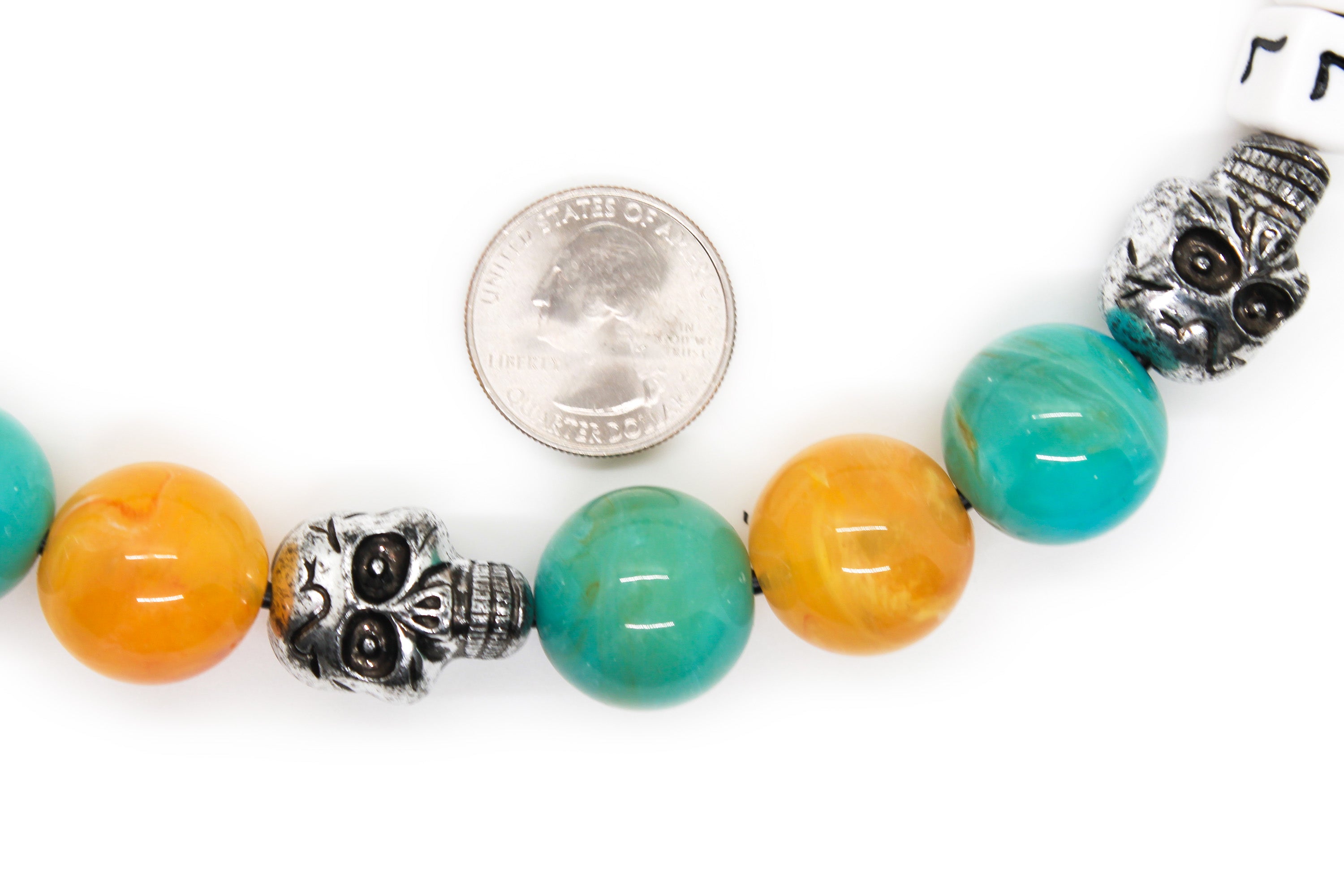 Southwest Skulls Large Bead Dog Collar