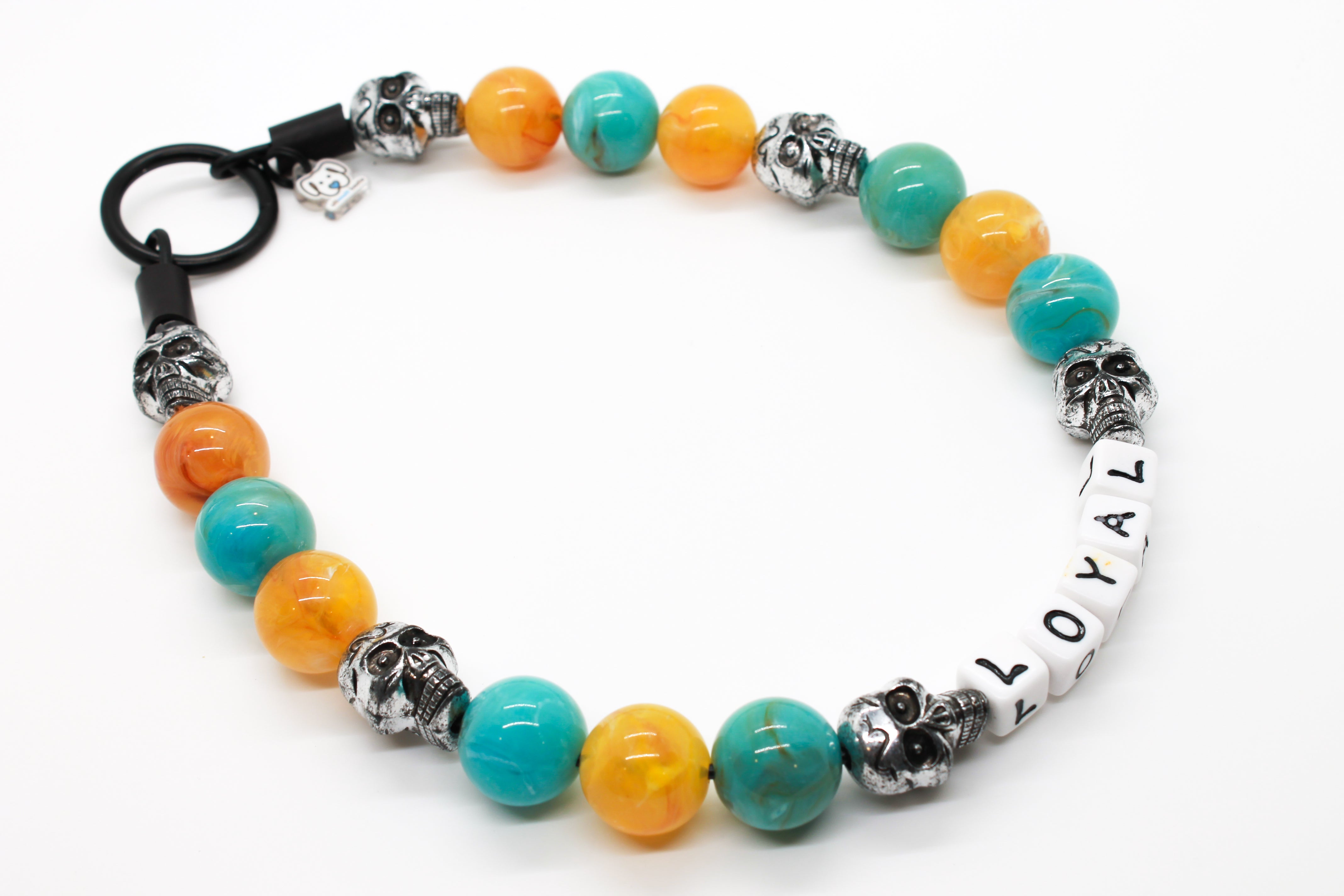 Southwest Skulls Large Bead Dog Collar