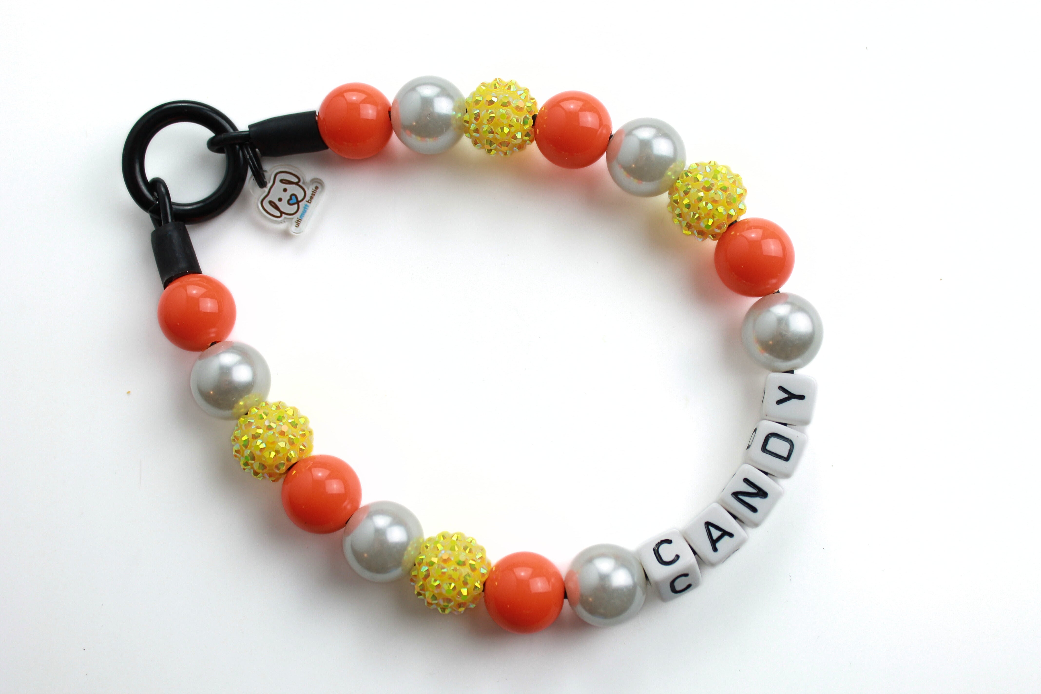 Candy Corn MINI Bead Dog Collar