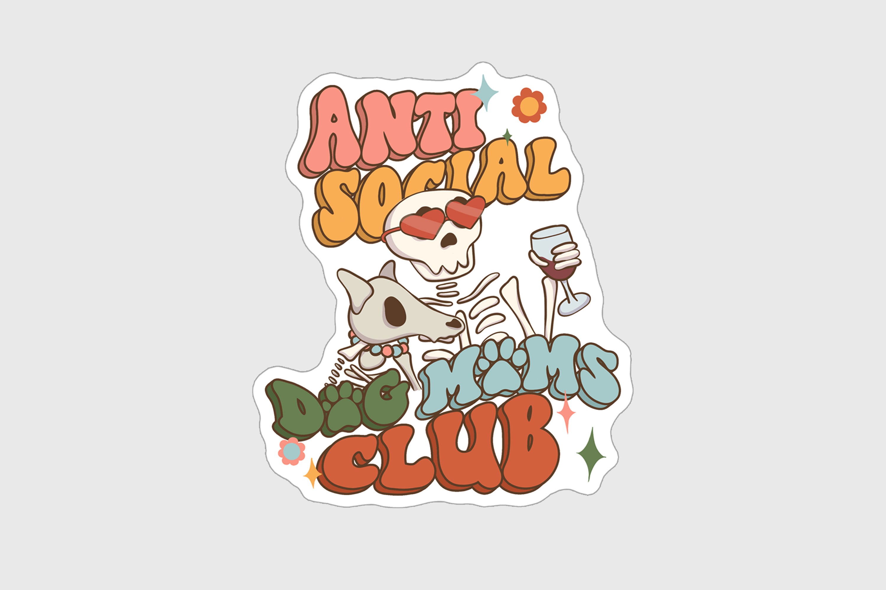Anti-Social Dog Moms Club Sticker