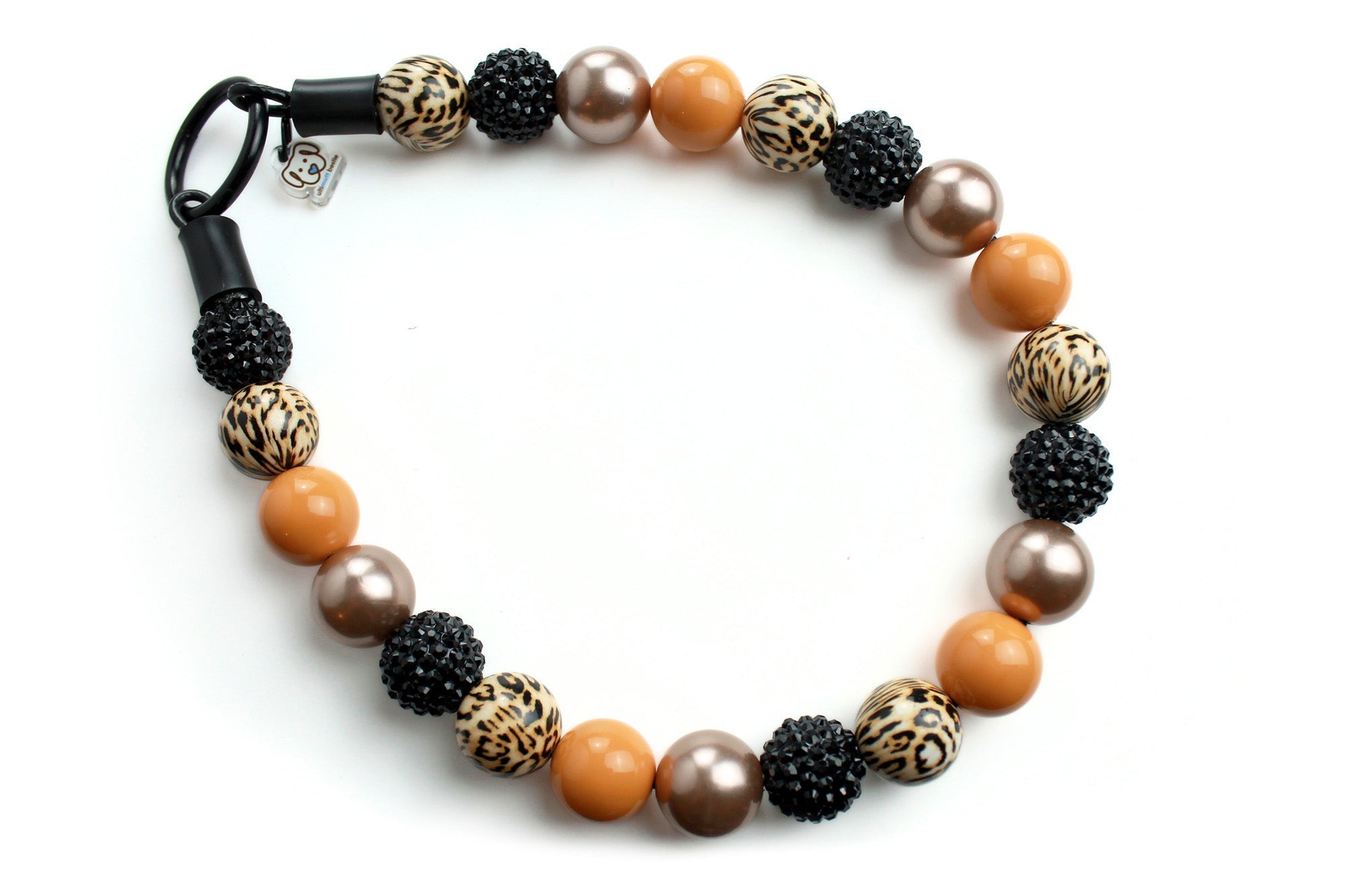 Leopard dog bead collar 