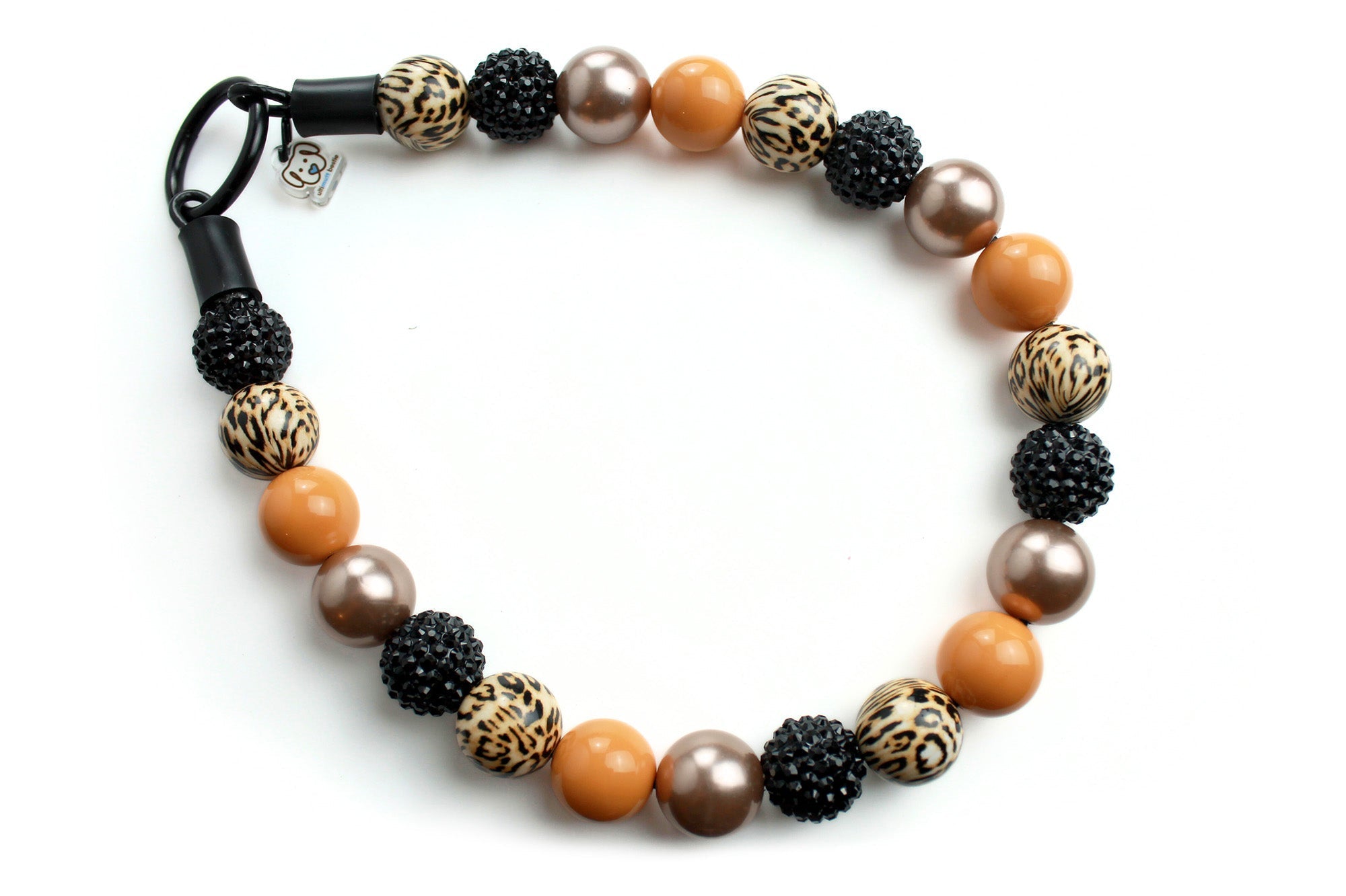 Leopard dog bead collar