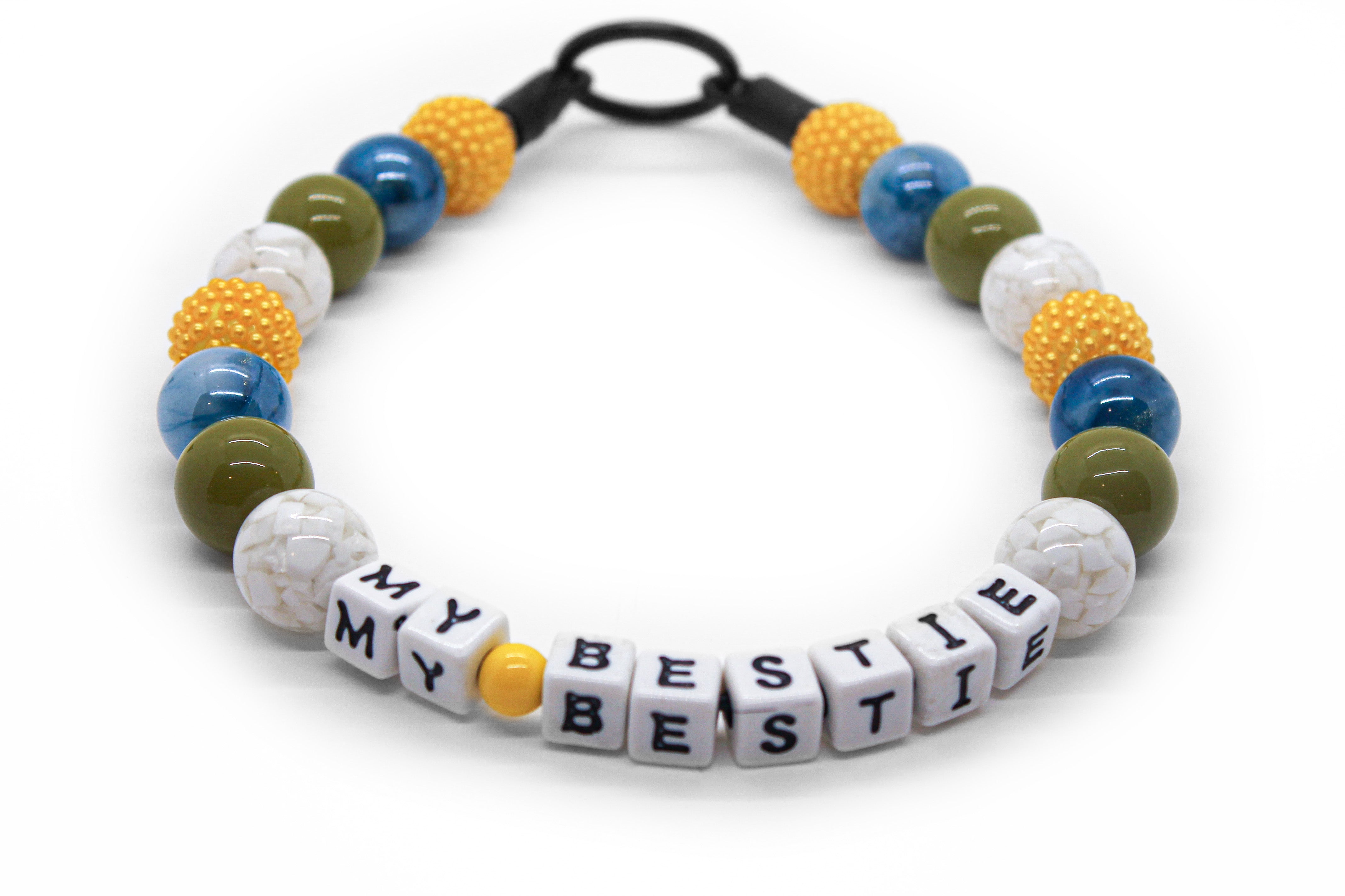Bloomin Peacock Large Bead Dog Collar Collars physical Ultimutt Bestie