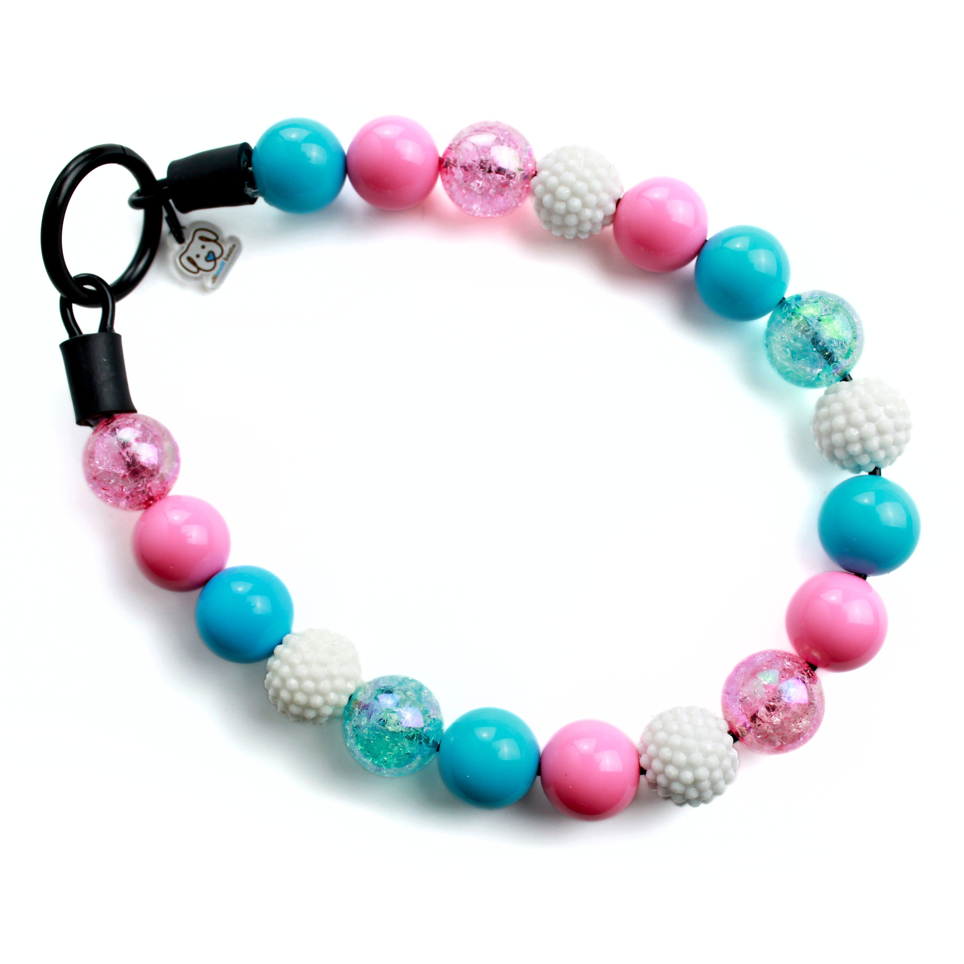 Bubblegum Disco Bead Dog Collar