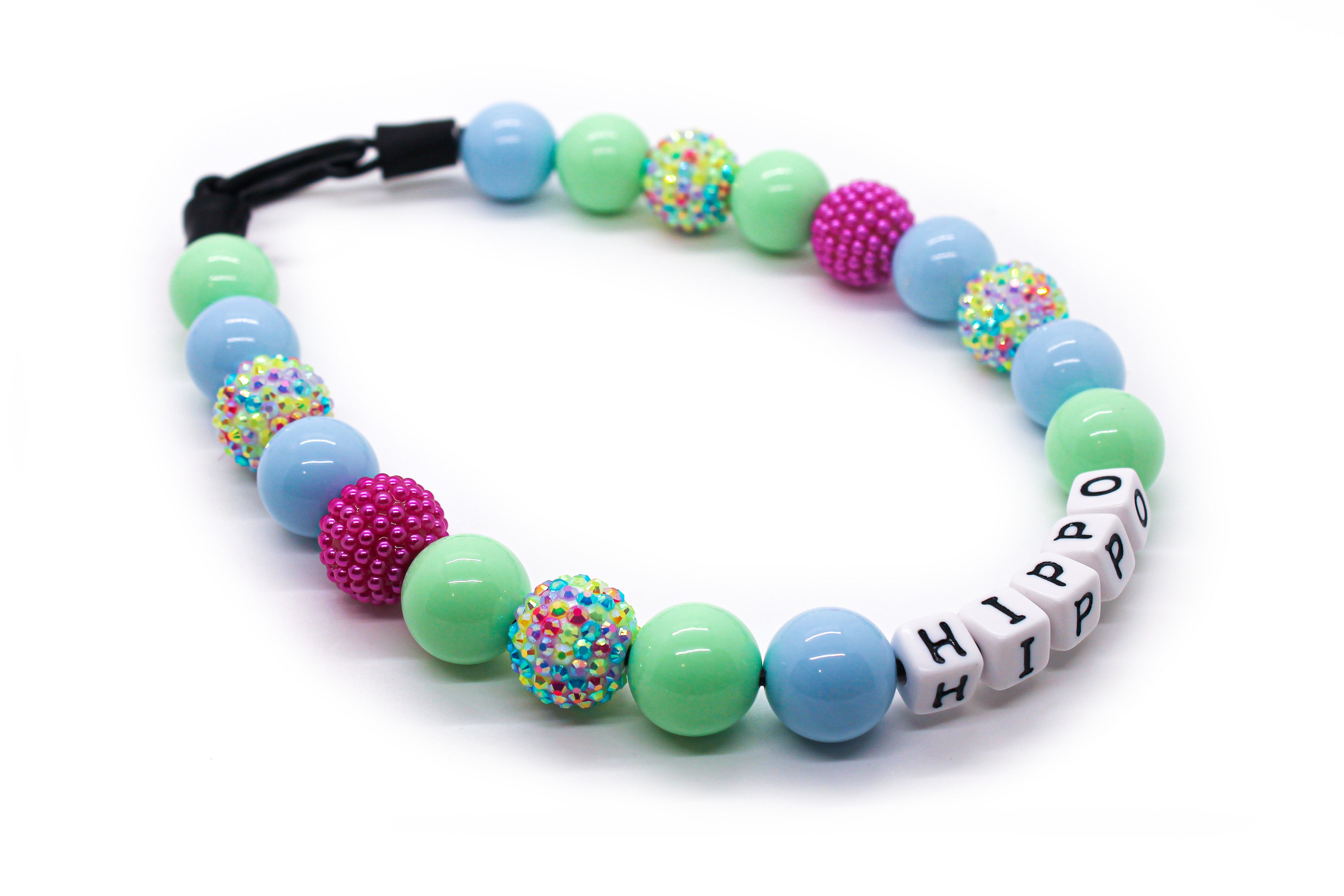 Pastel Bling Large Bead Dog Collar