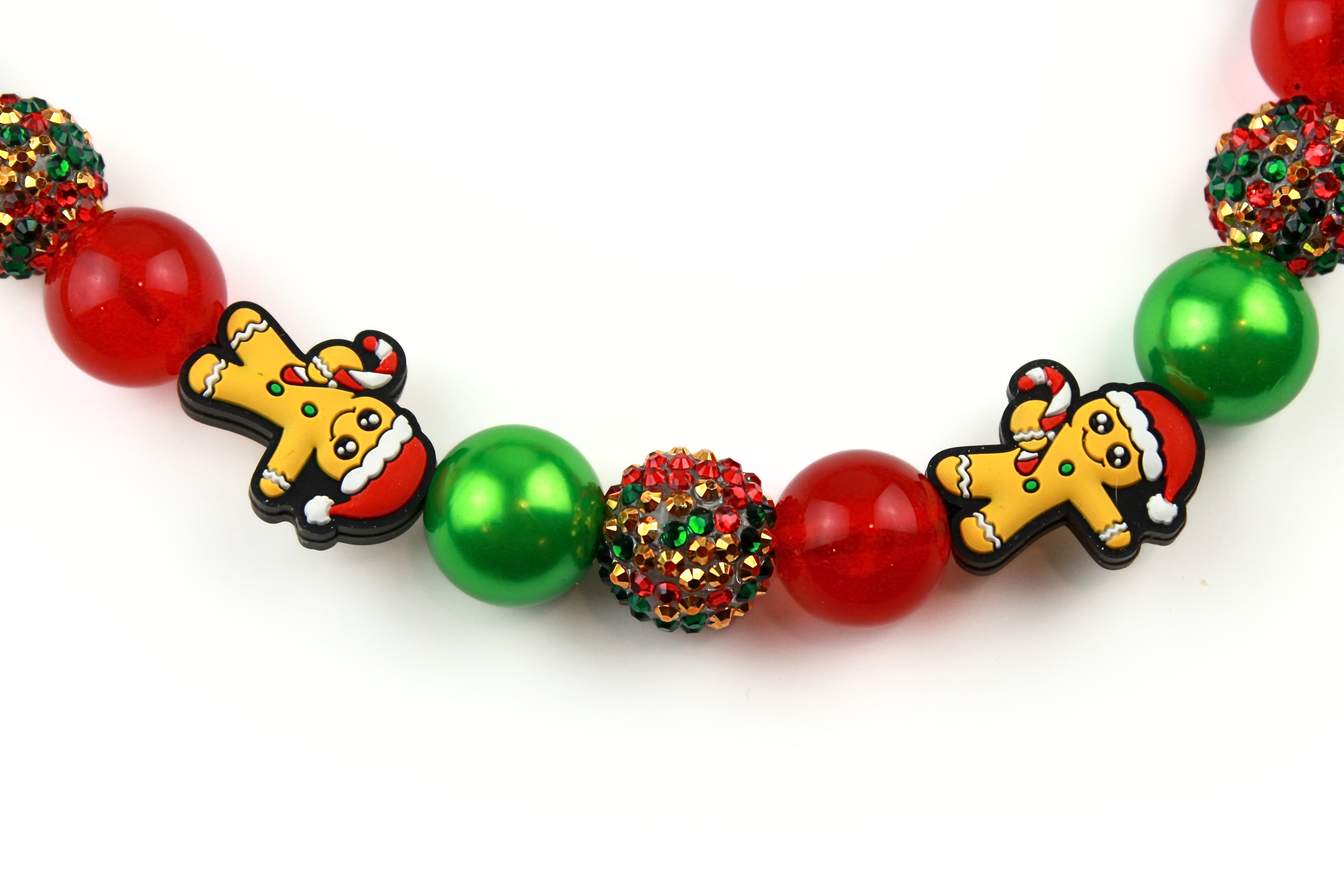 Gingerbread Man Glam Bead Dog Collar