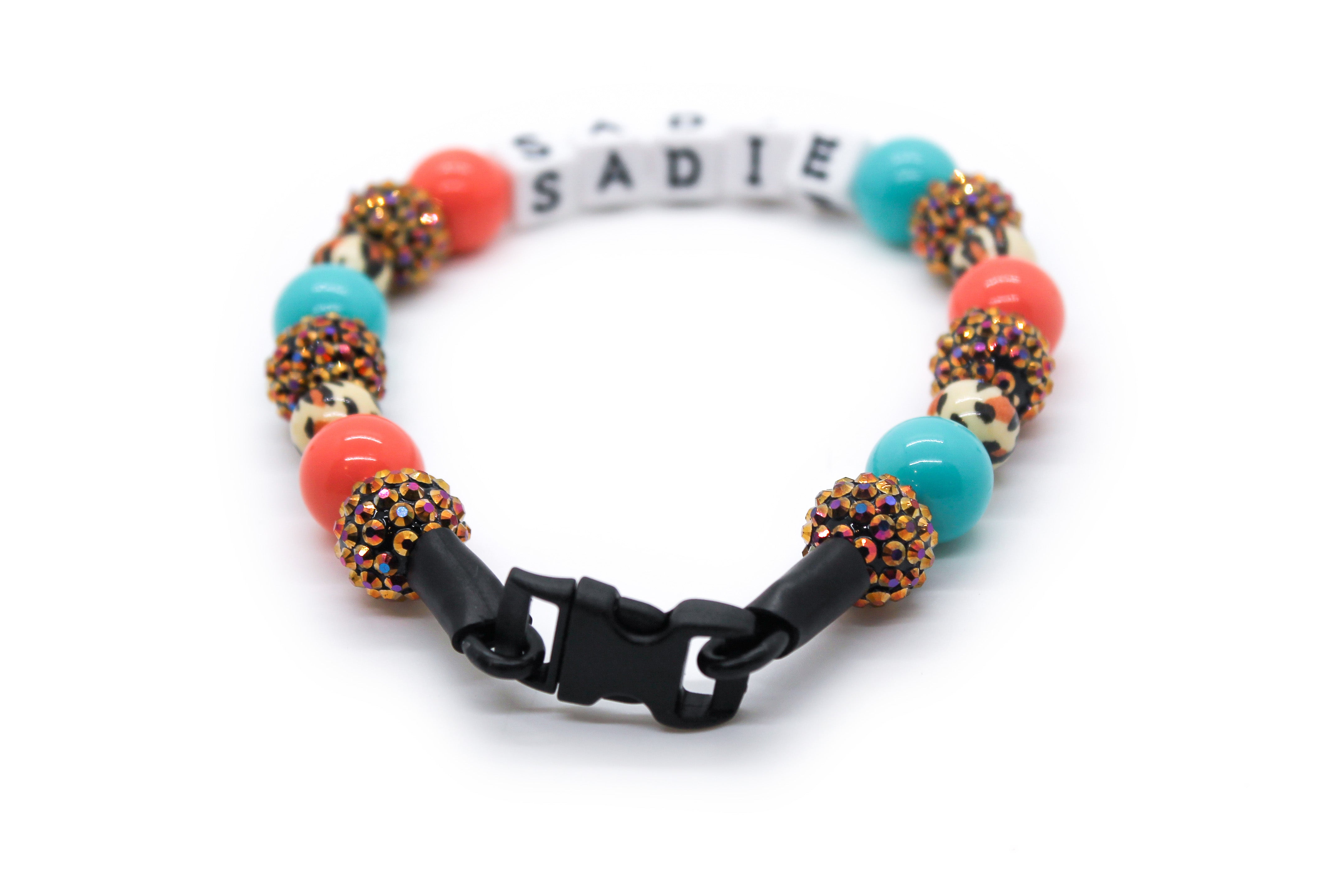 Pastel Leopard Bling MINI Beaded Dog Collar