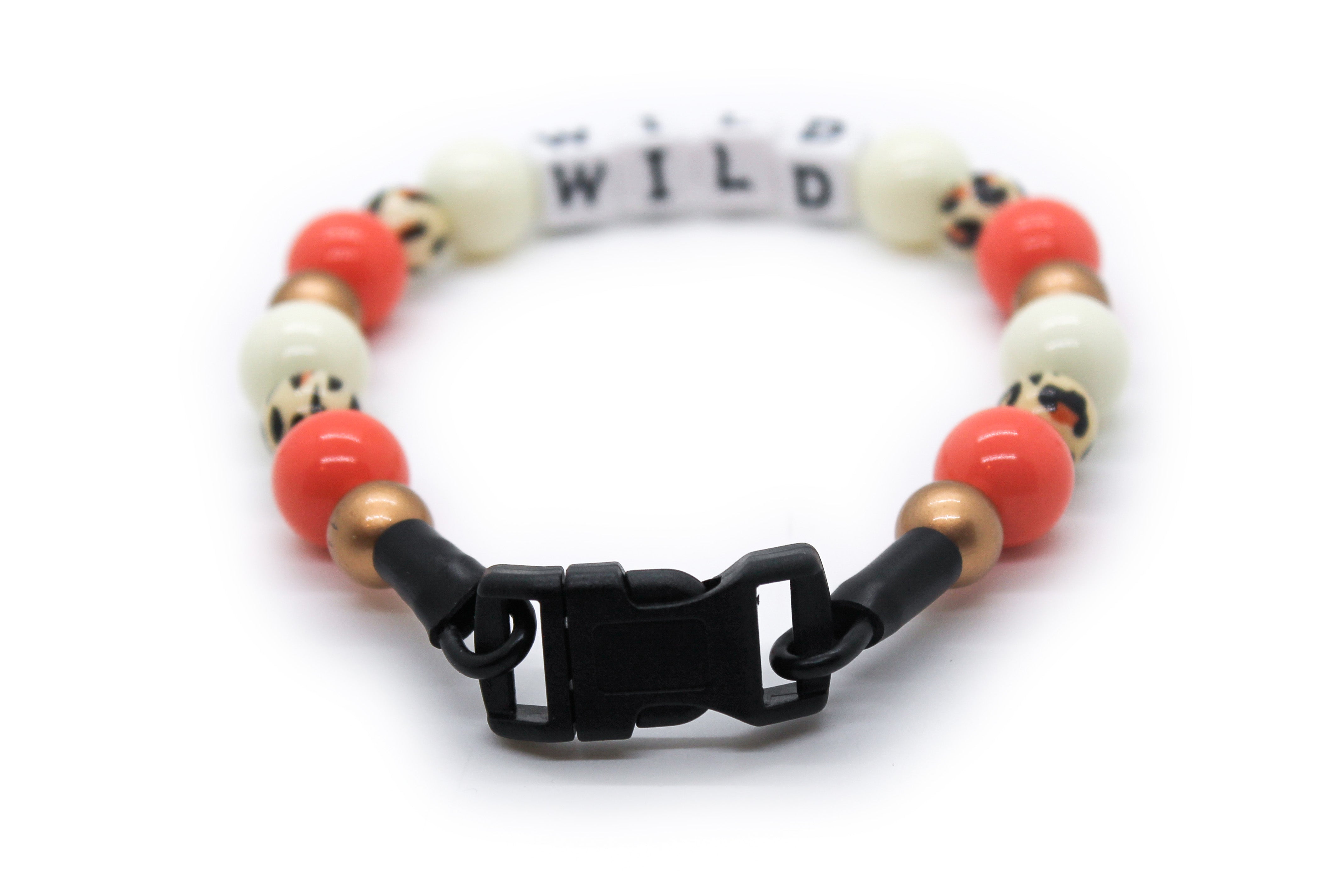 Coral Cream Leopard MINI Bead Dog Collar