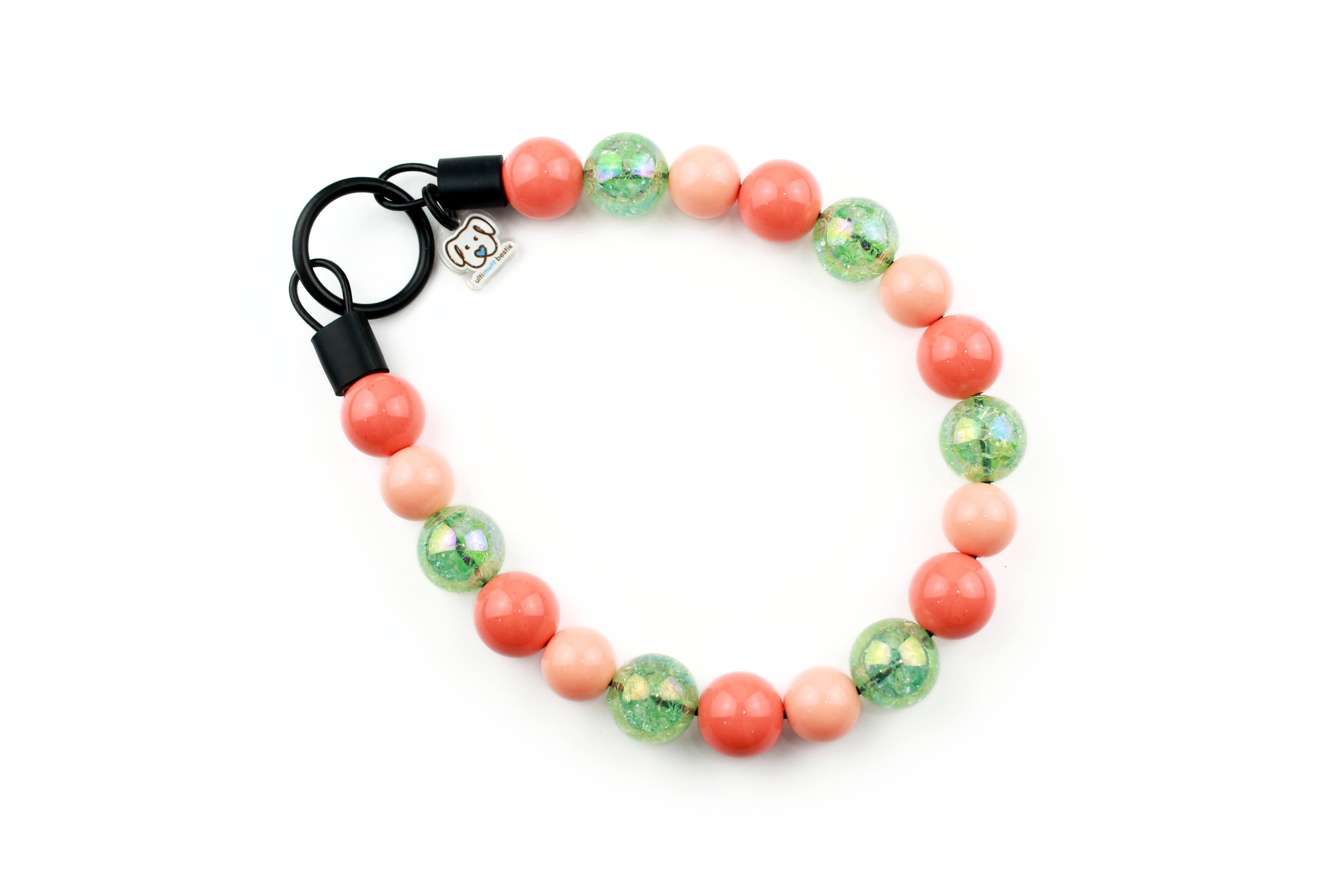 Mini Minty Peach Dog Bead Collar