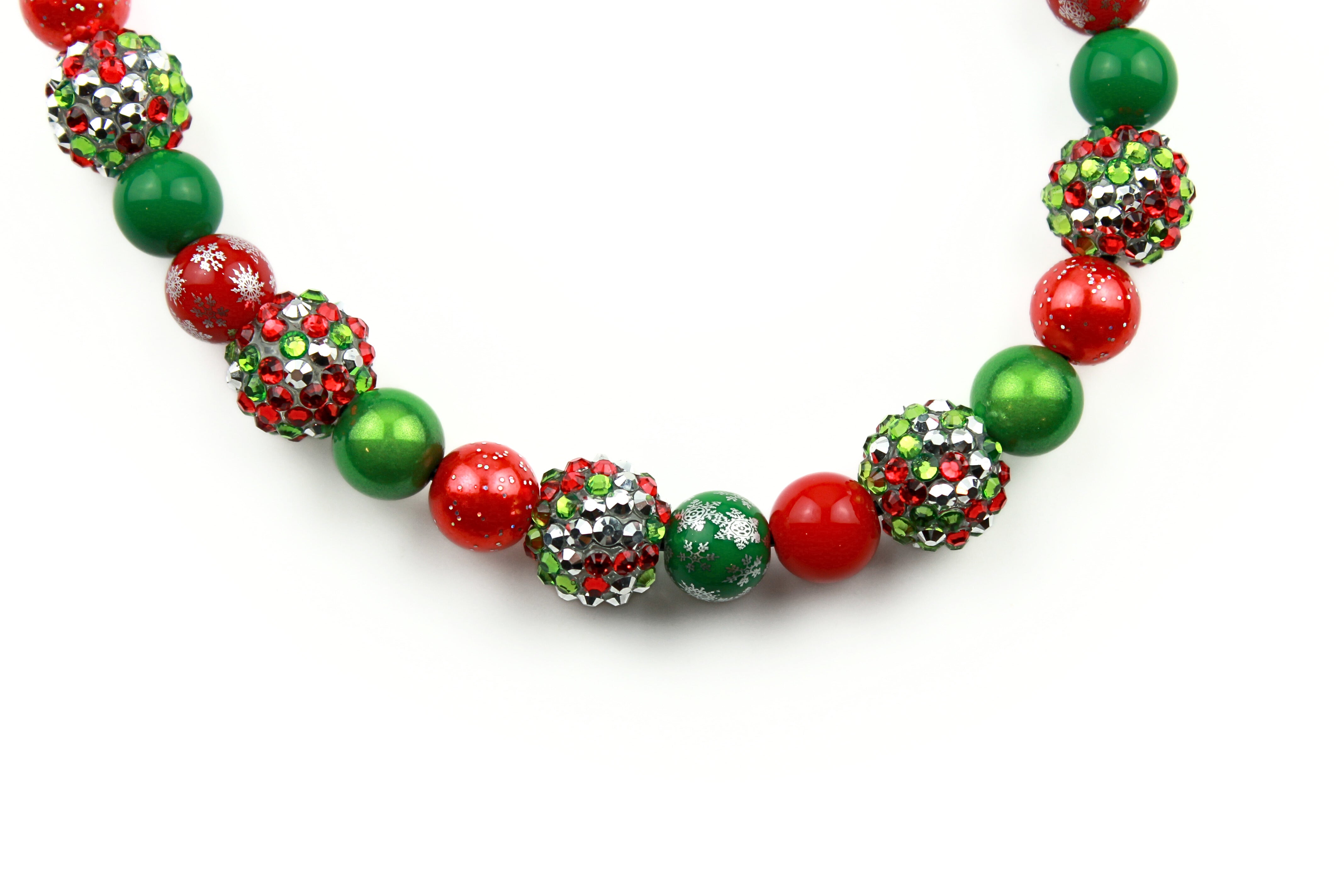 Mistletoe Glitter Double Strand MINI Beaded Dog Collar