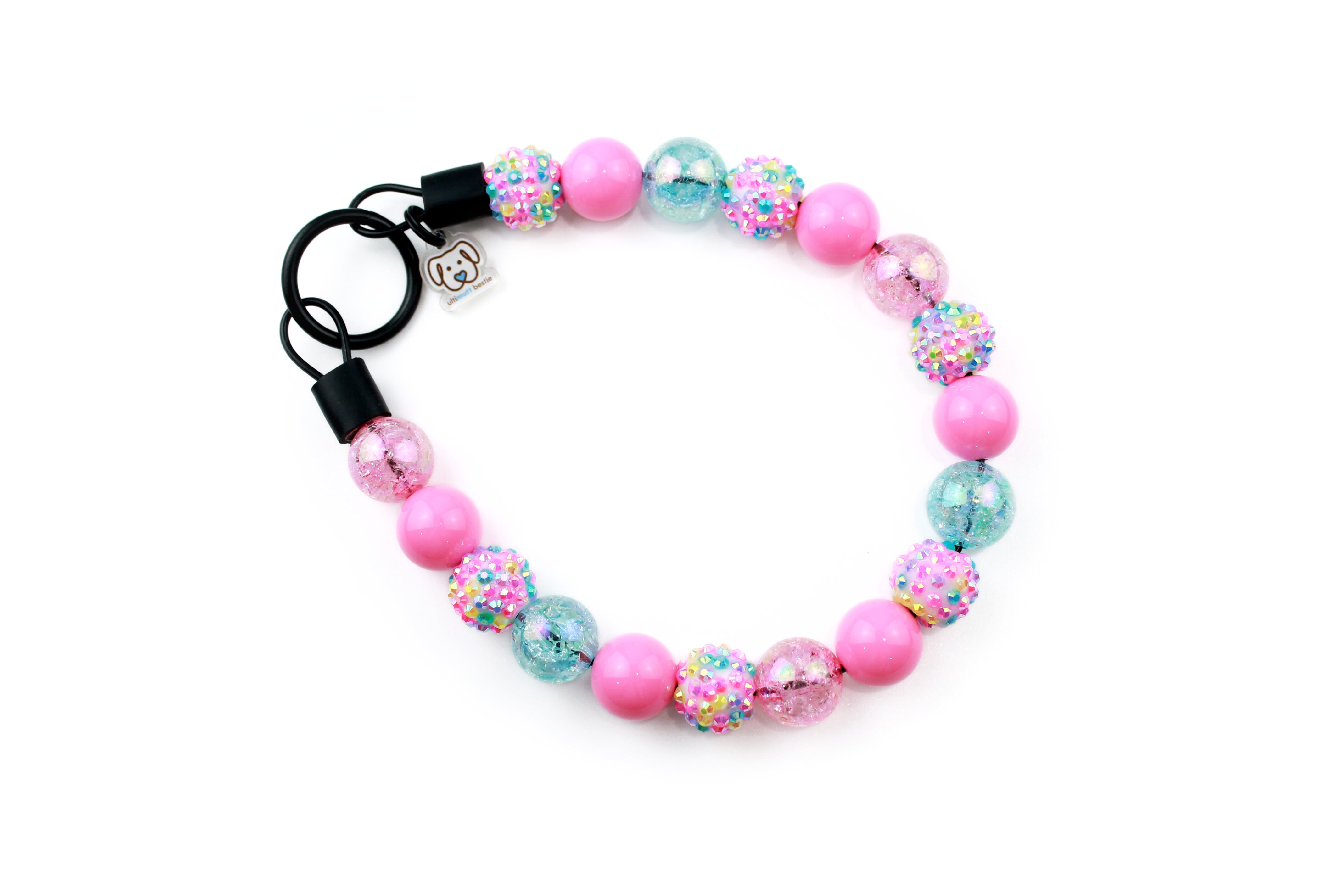 Mini Pink Unicorn Dog Bead Collar