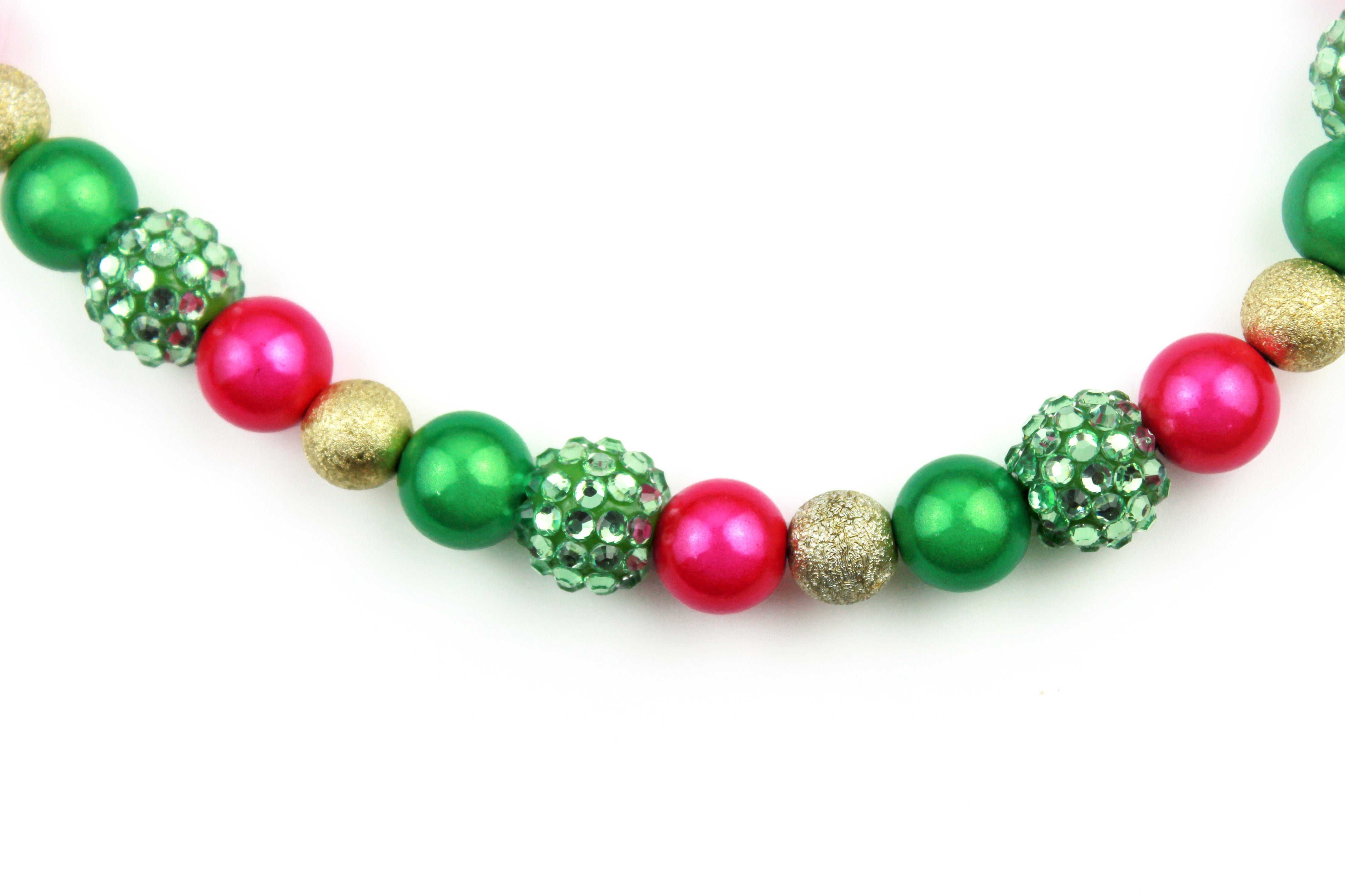 Mini Merry in Pink Dog Bead Collar