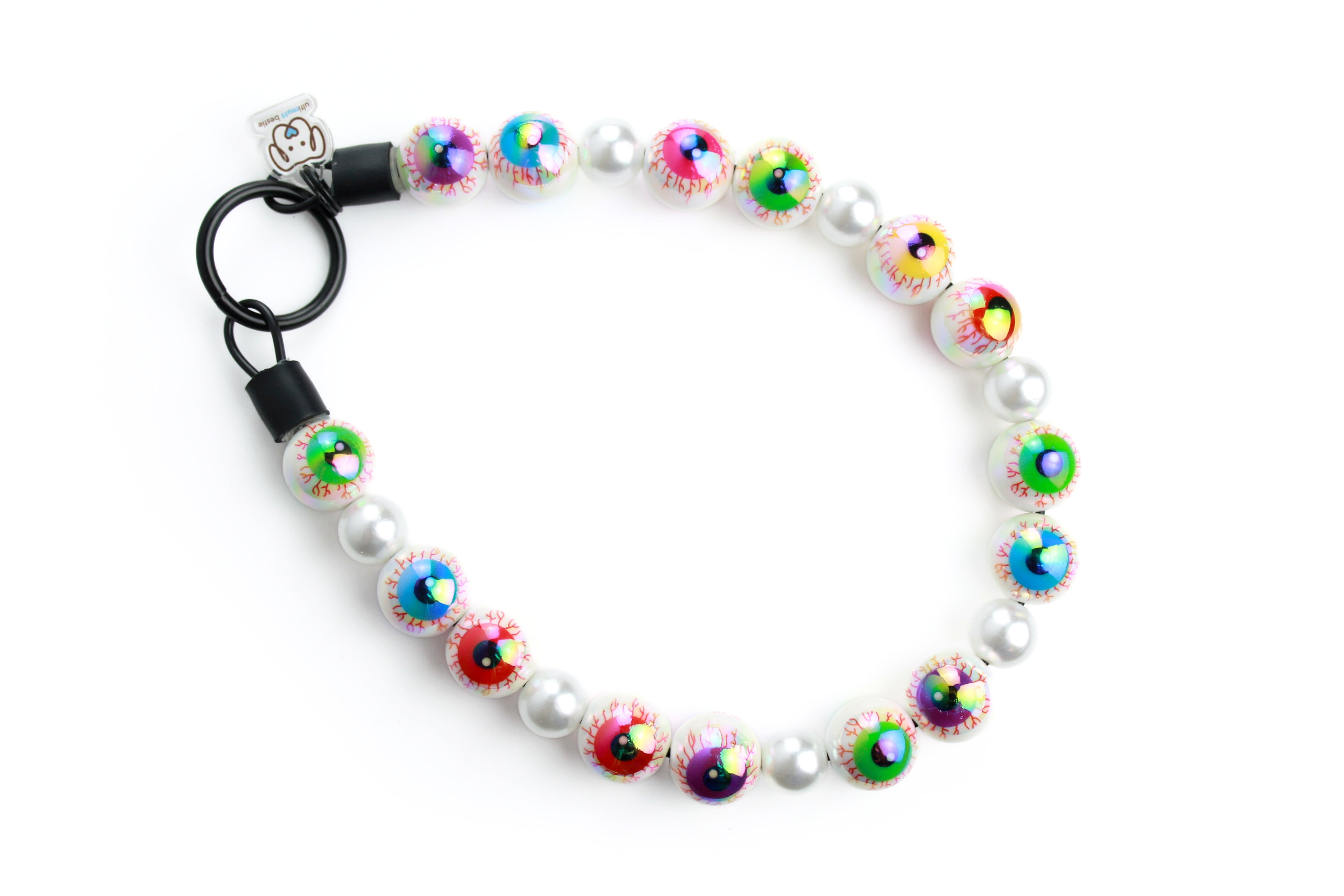 MINI Eye Am Watching Dog Bead Collar